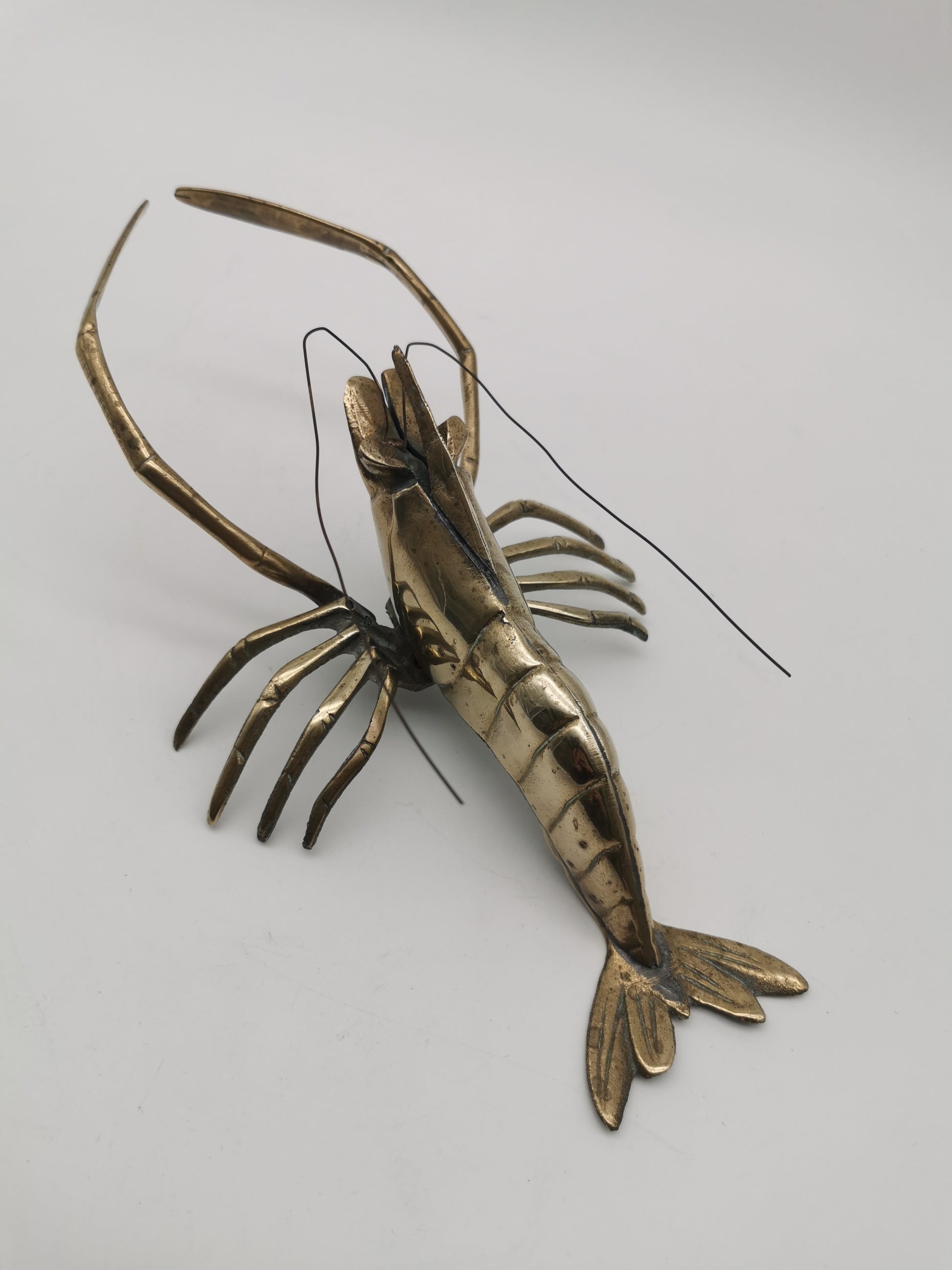 Vintage Brass Lobster Crawfish Sculpture – Mid-Century  Nautical Wall Art