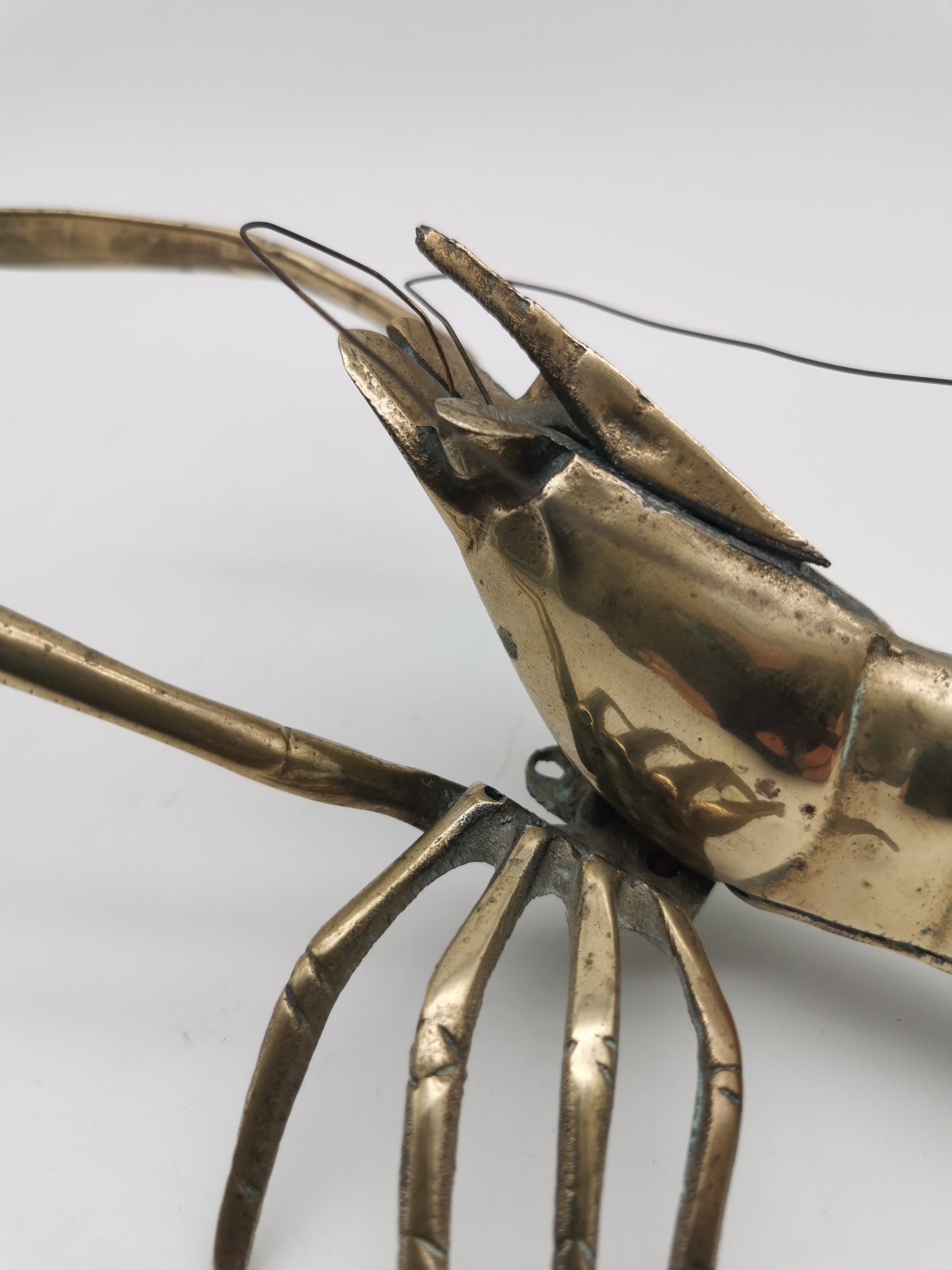 Vintage Brass Lobster Crawfish Sculpture – Mid-Century  Nautical Wall Art