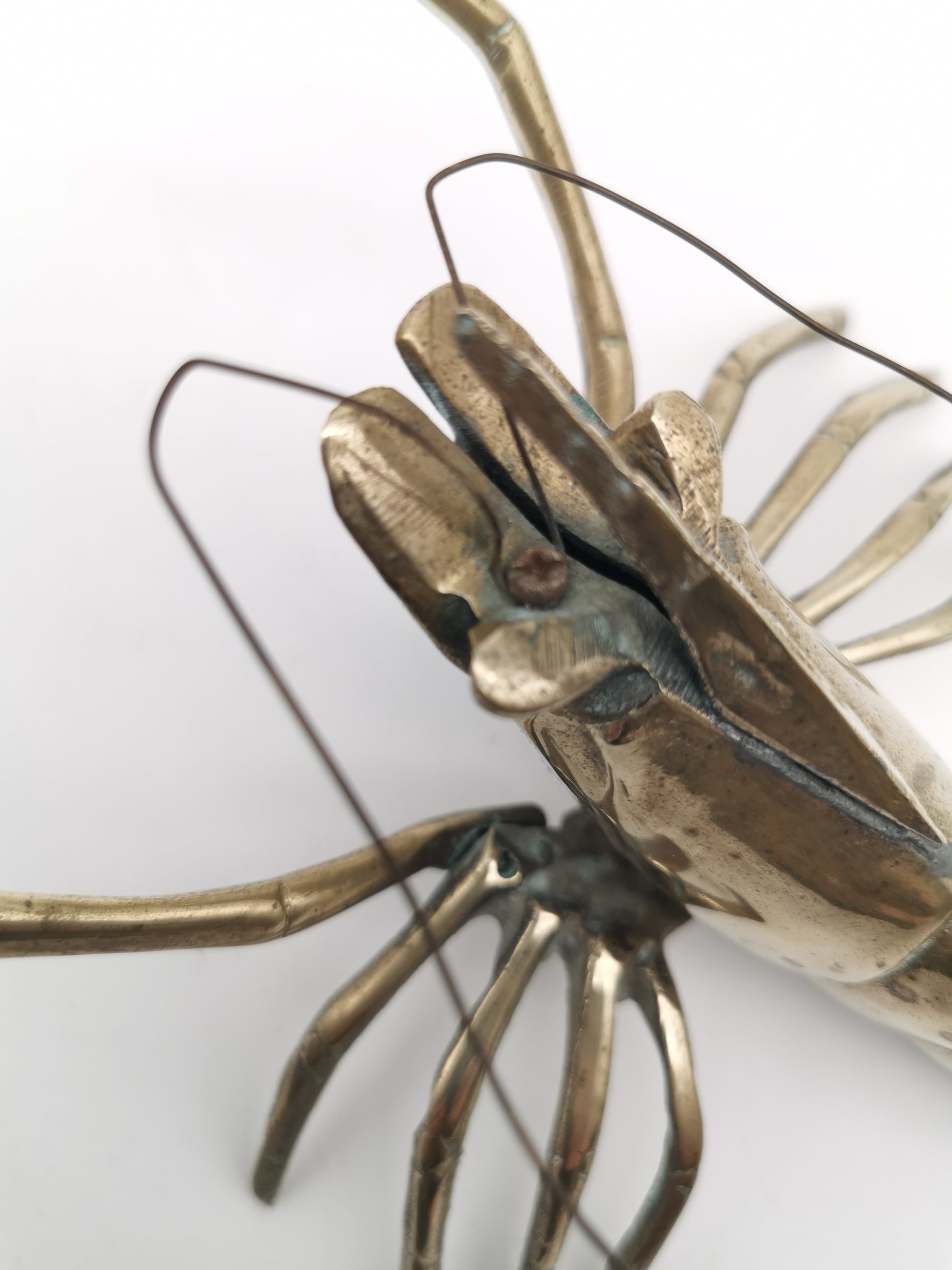 Vintage Brass Lobster Crawfish Sculpture – Mid-Century  Nautical Wall Art