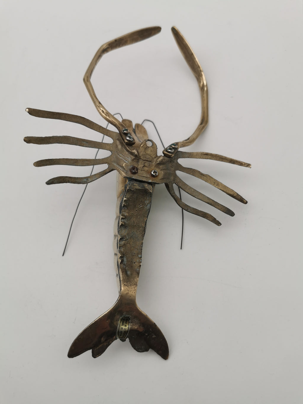 Vintage Brass Lobster Crawfish Sculpture – Mid-Century  Nautical Wall Art