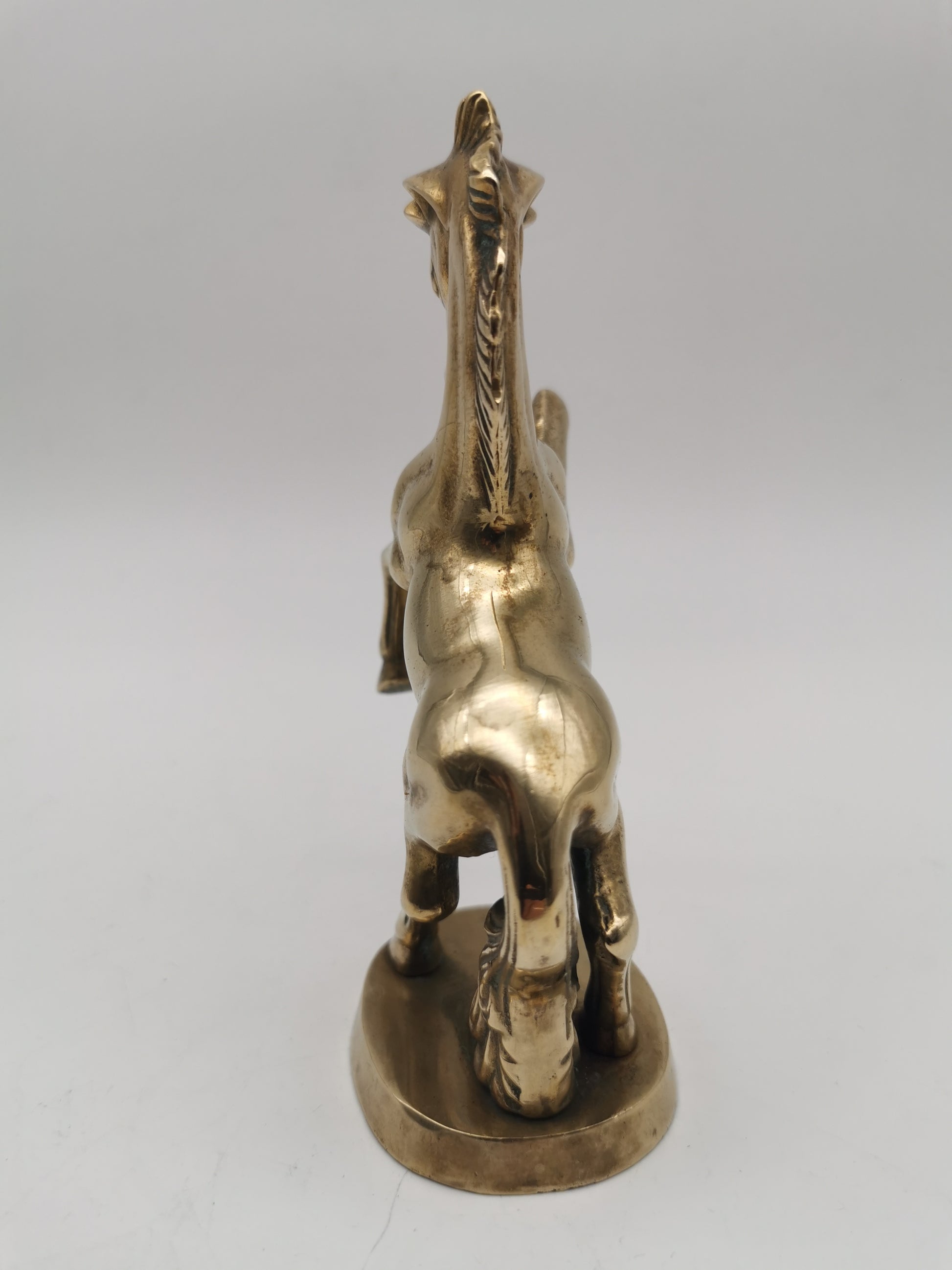 Vintage Solid Brass Rearing Unicorn Figurine –  Mythical Statue (6.5")
