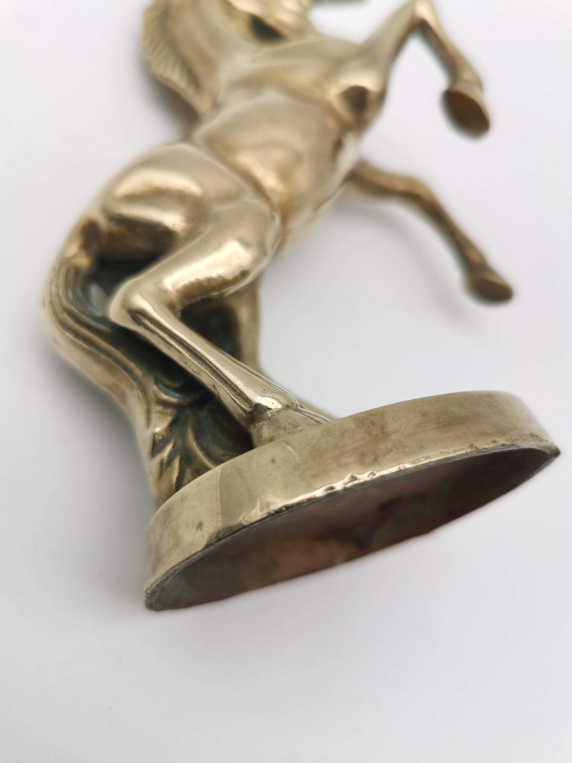 Vintage Solid Brass Rearing Unicorn Figurine –  Mythical Statue (6.5")