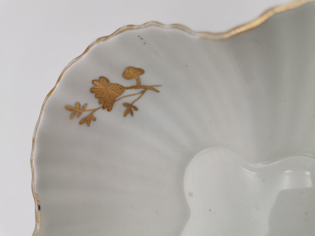 Antique Wileman Foley China "Foley Shape" 4-Lobed Gold Gilt Slop Sugar Bowl, Pre- Shelley, c.1894 (Pattern 3981)