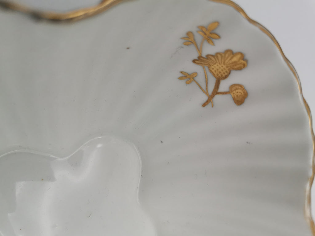 Antique Wileman Foley China "Foley Shape" 4-Lobed Gold Gilt Slop Sugar Bowl, Pre- Shelley, c.1894 (Pattern 3981)