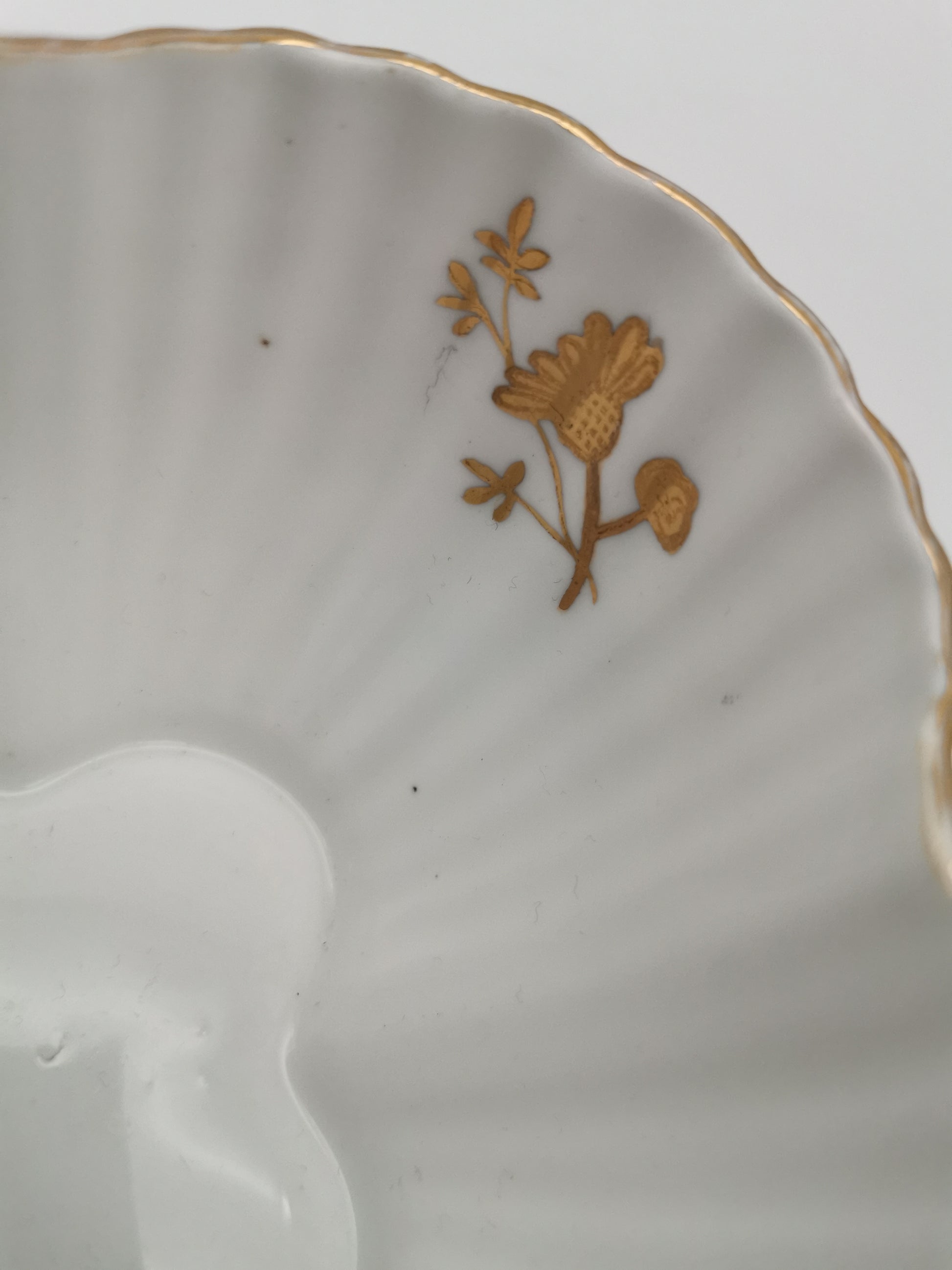Antique Wileman Foley China "Foley Shape" 4-Lobed Gold Gilt Slop Sugar Bowl, Pre- Shelley, c.1894 (Pattern 3981)