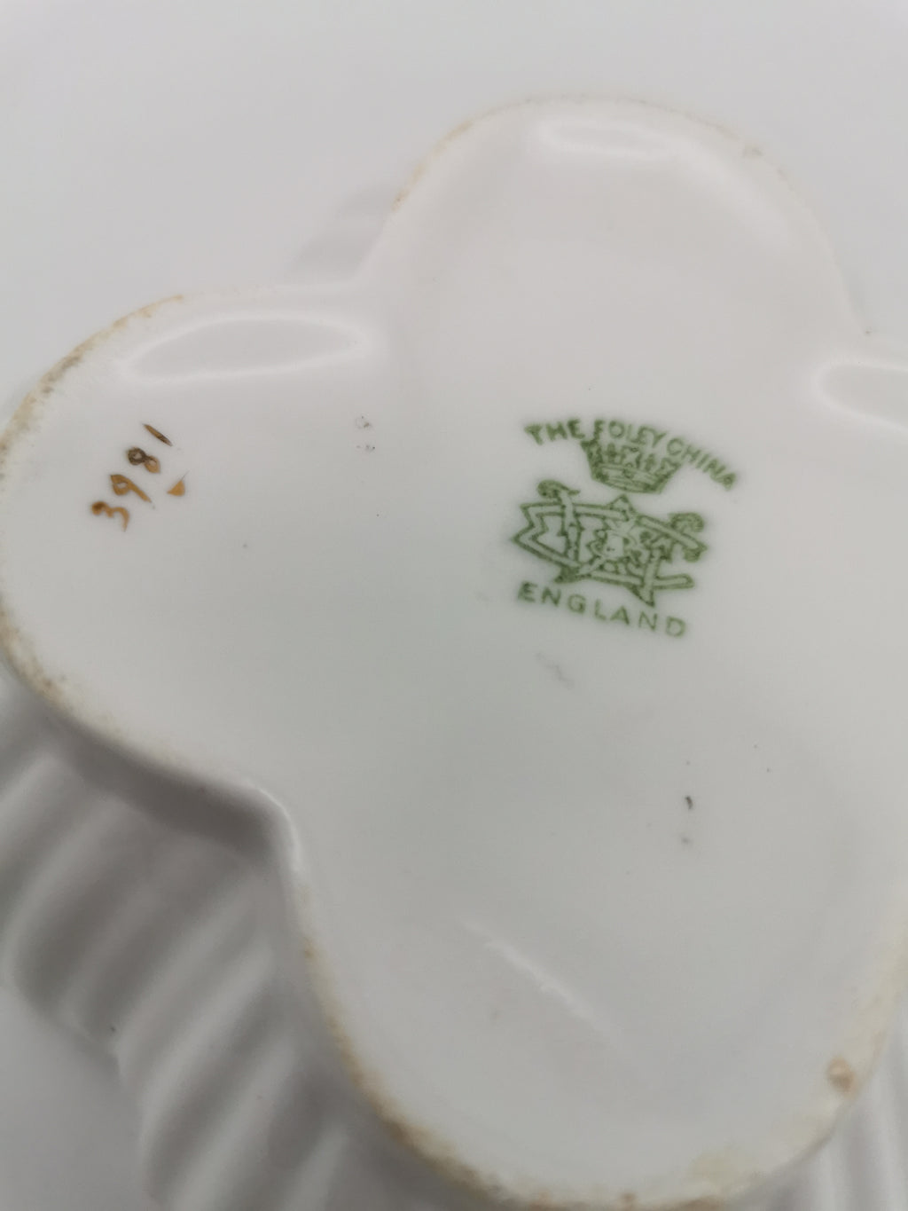 Antique Wileman Foley China "Foley Shape" 4-Lobed Gold Gilt Slop Sugar Bowl, Pre- Shelley, c.1894 (Pattern 3981)