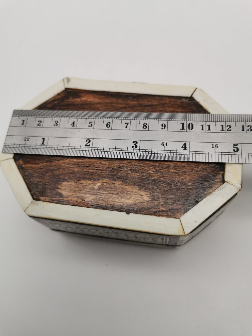 Vintage Egyptian Hexagonal Mosaic Inlaid Mother-of-Pearl Jewelry Box