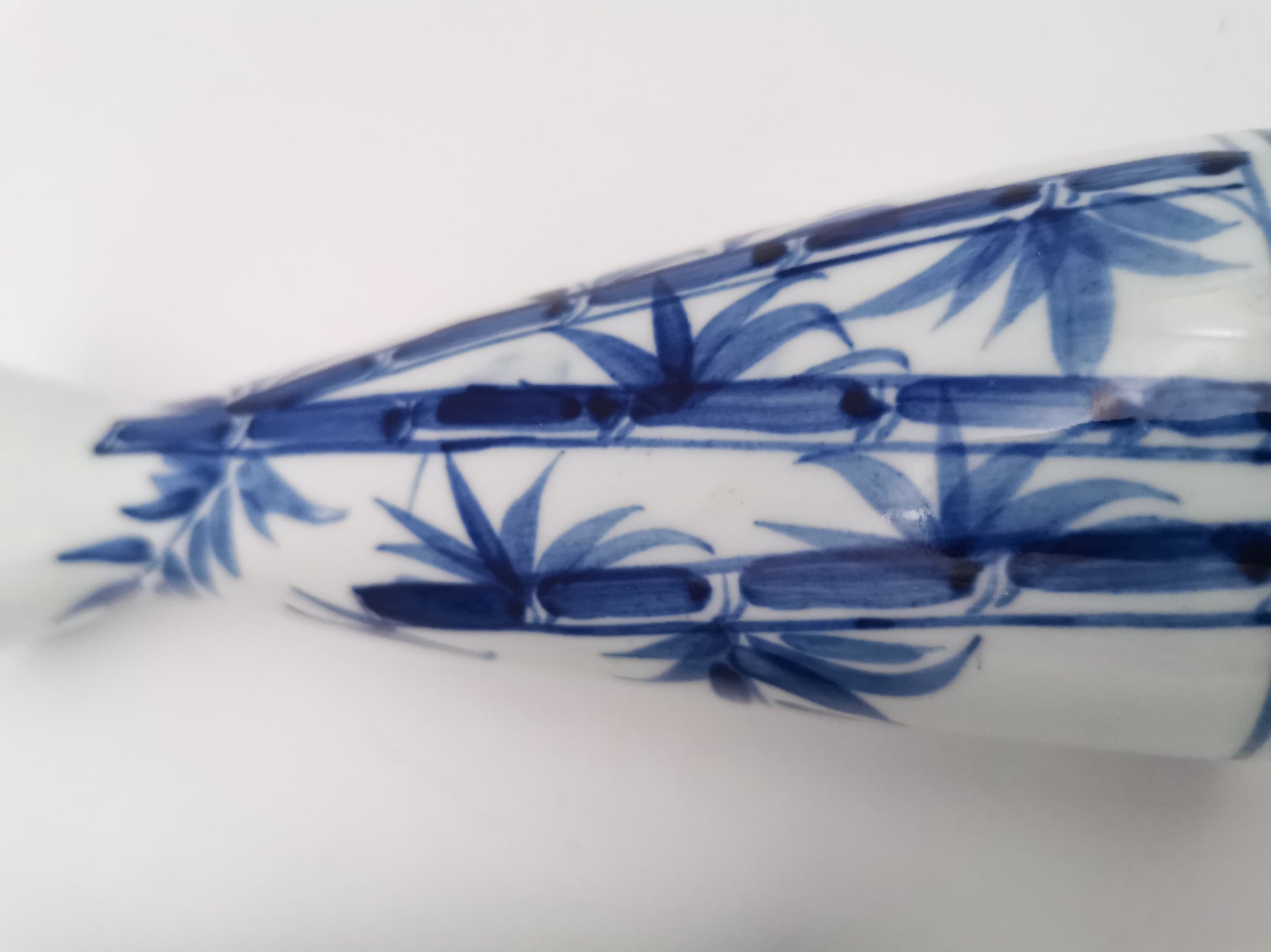 Pair of Vintage Japanese Blue and White Porcelain Tokkuri / Bamboo Bud Vases