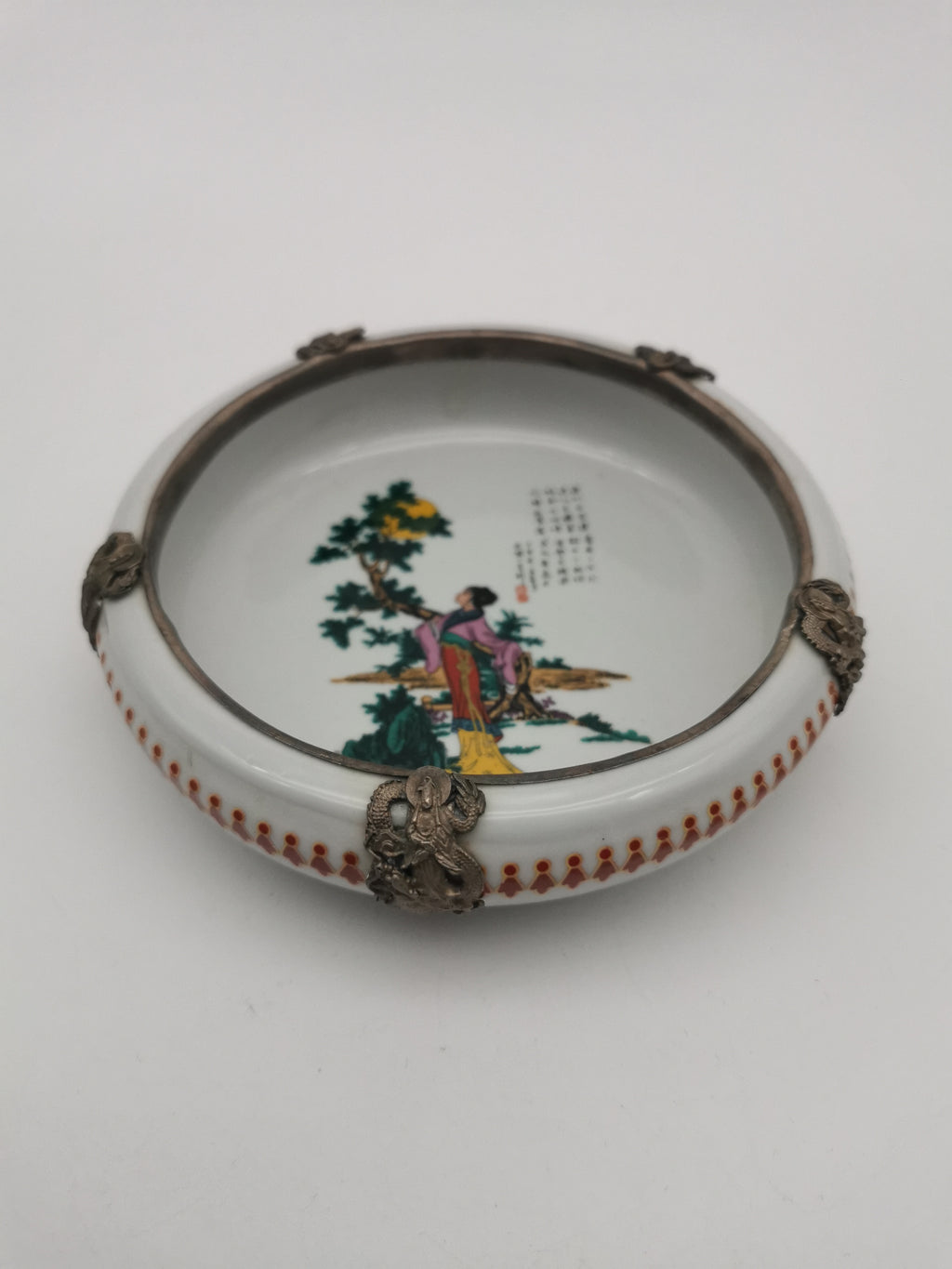 Chinese small porcelain metal mounted bowl