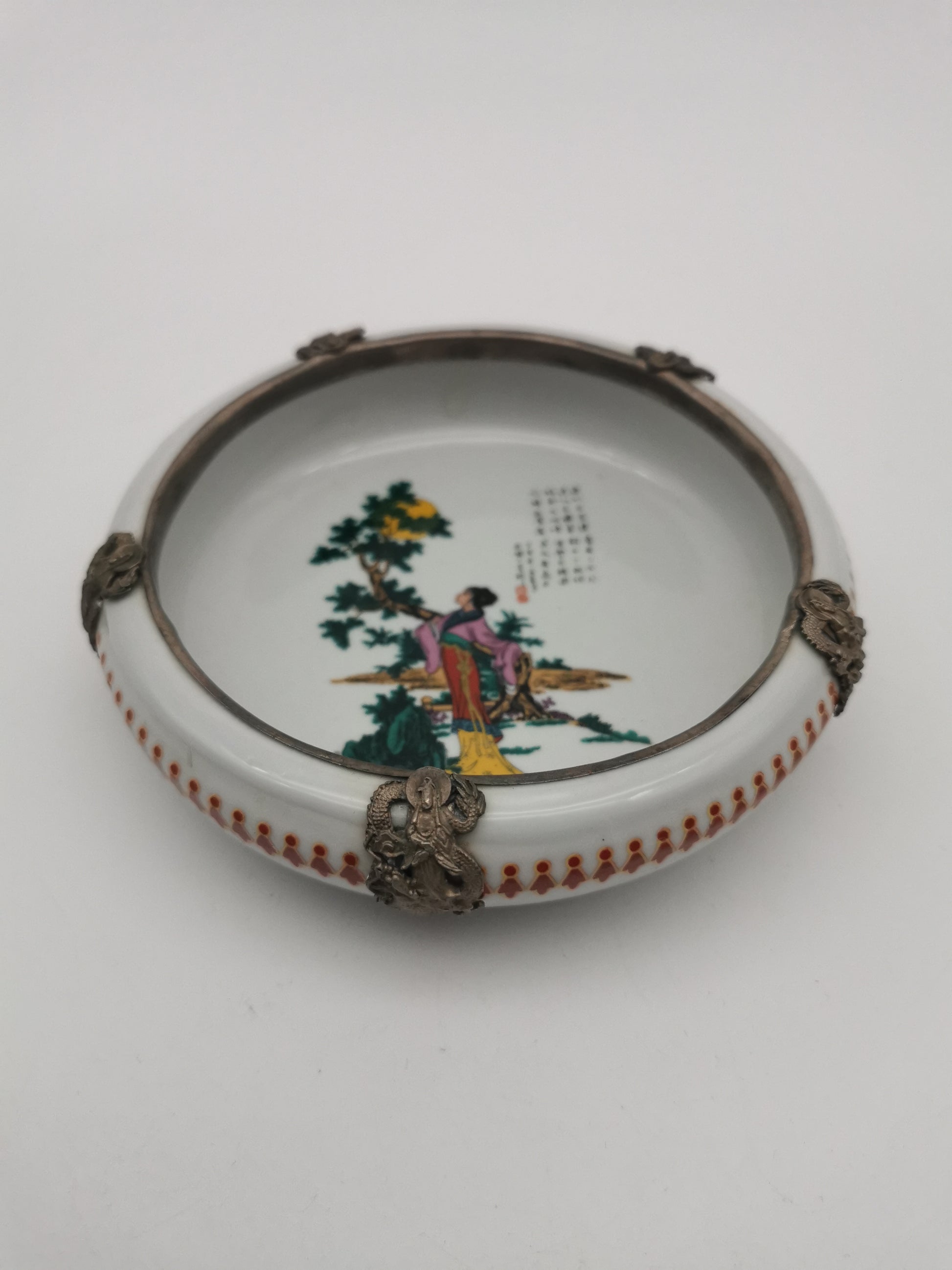 Chinese small porcelain metal mounted bowl