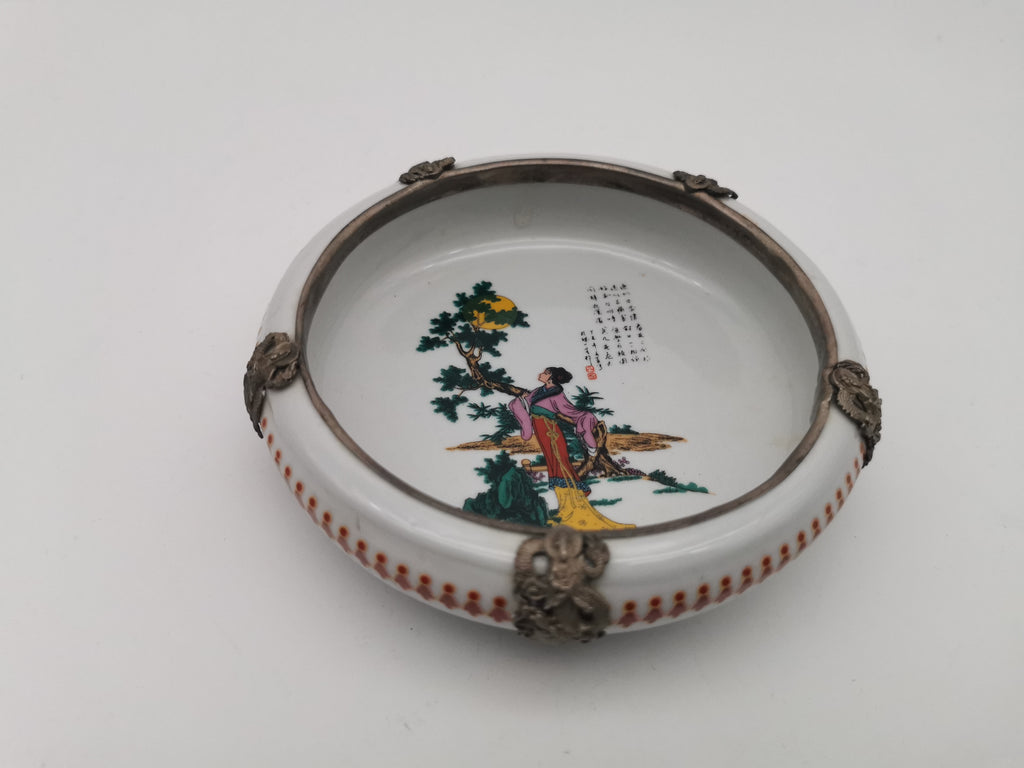 Chinese small porcelain metal mounted bowl