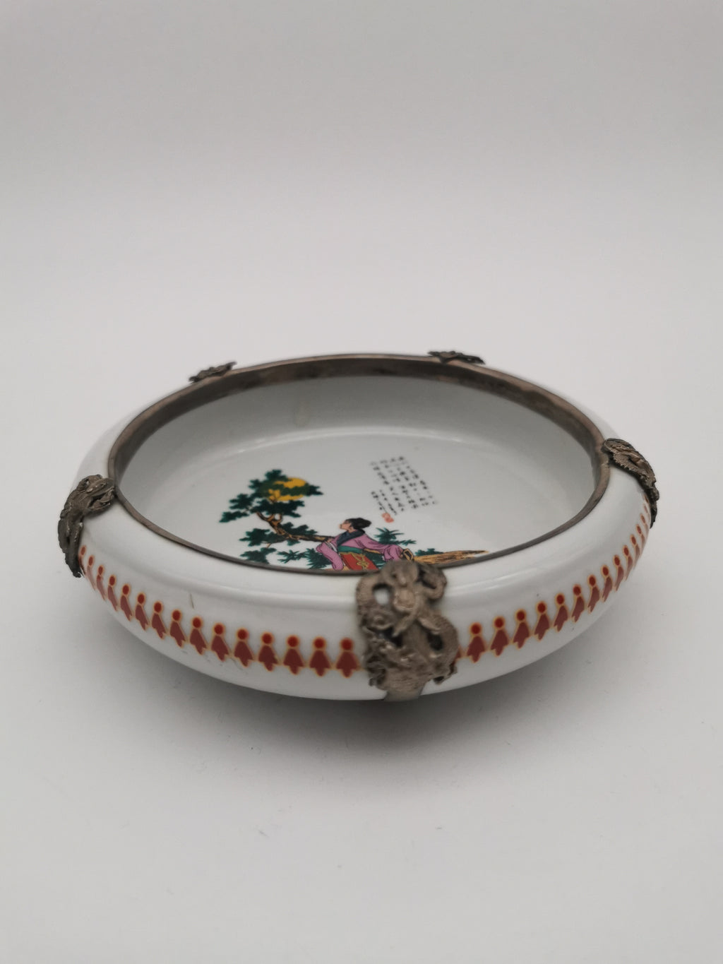 Chinese small porcelain metal mounted bowl