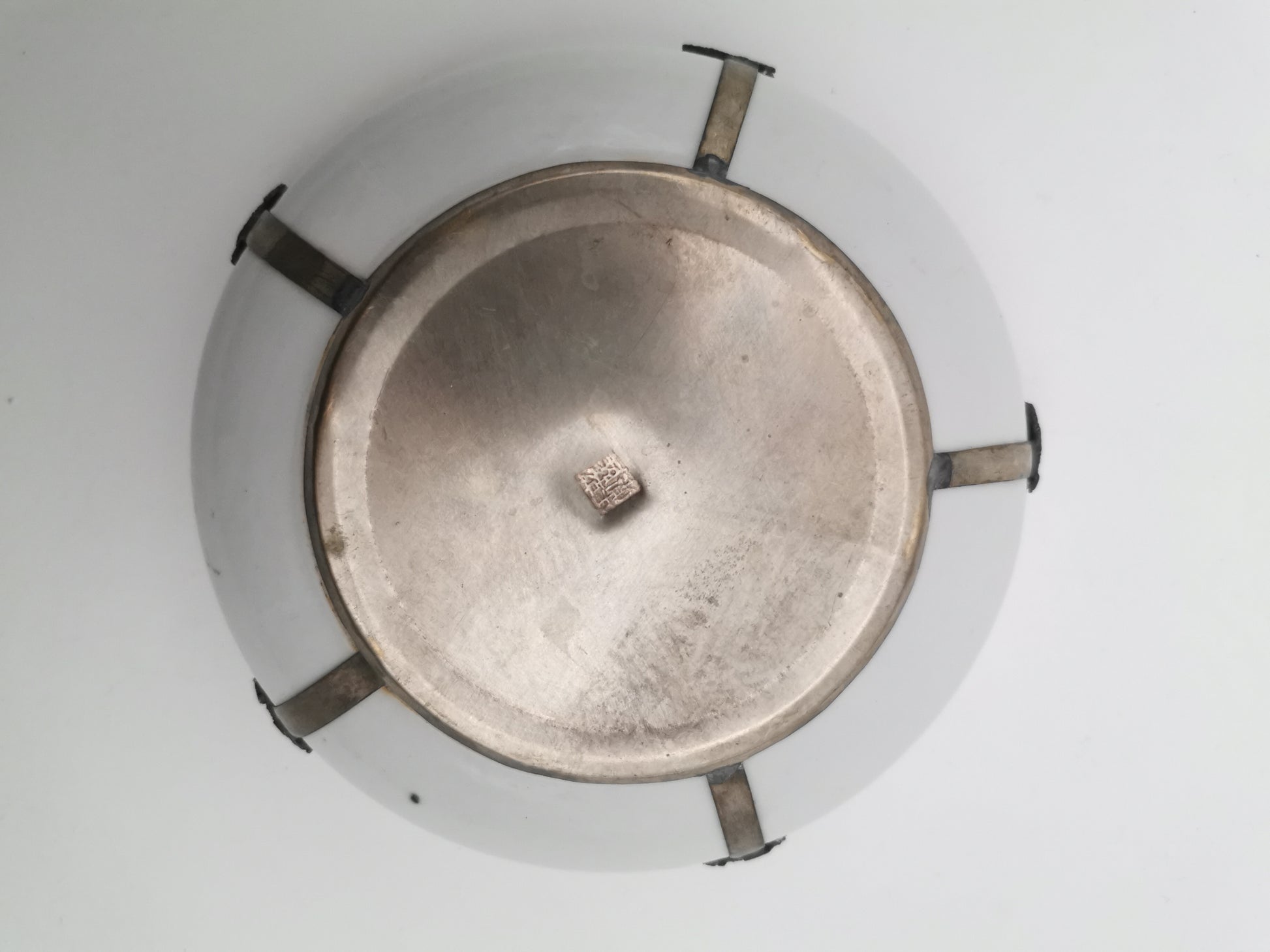 Chinese small porcelain metal mounted bowl