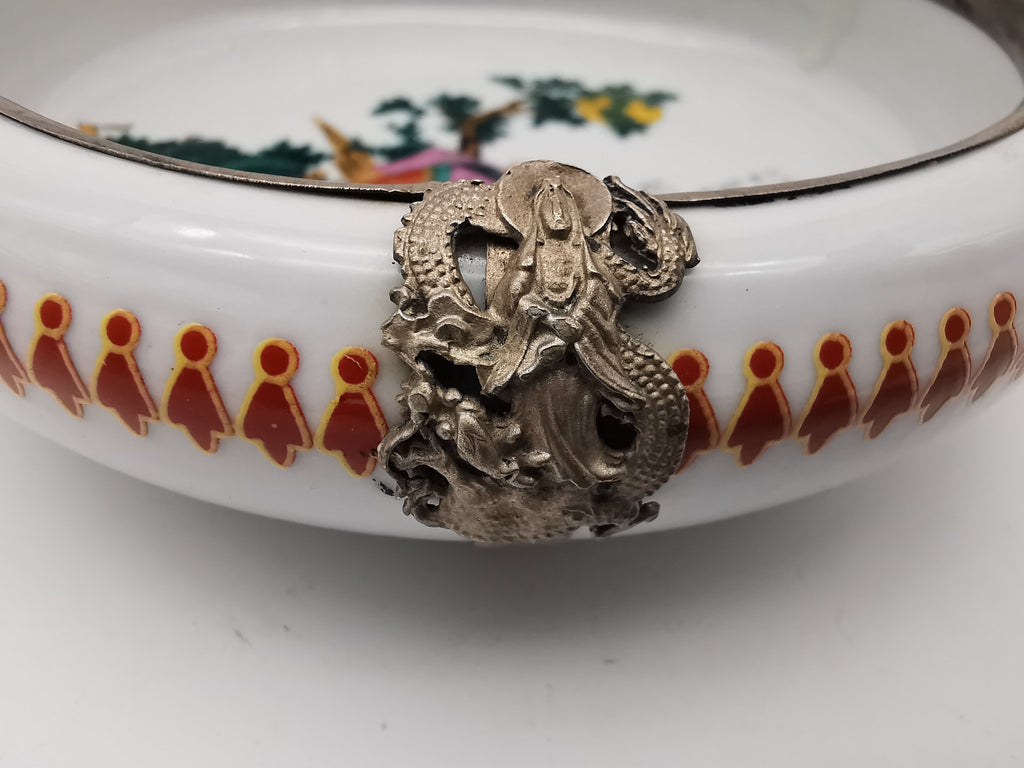 Chinese small porcelain metal mounted bowl