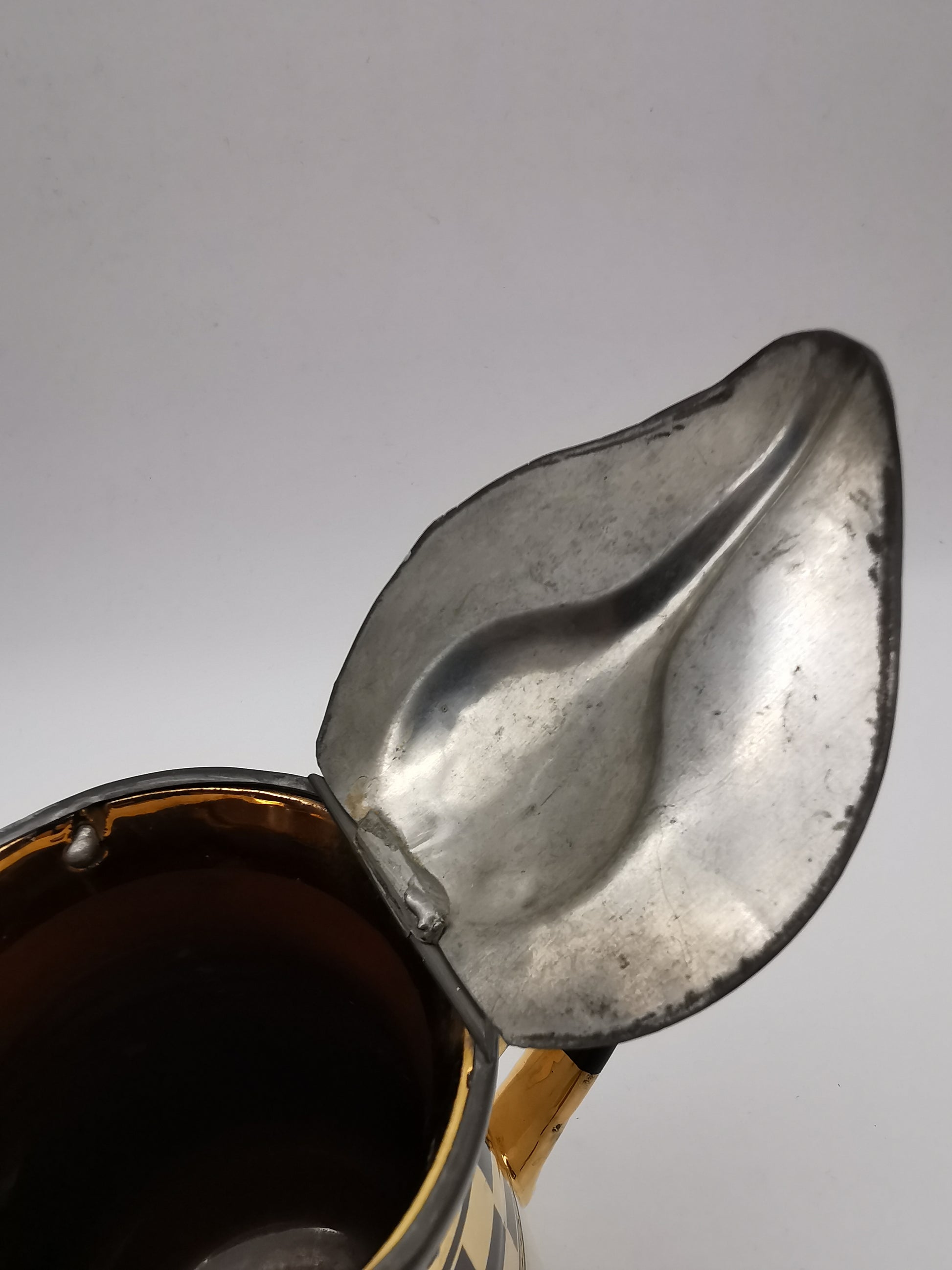 Black Gold Chequered Art Deco Milk/Cream Jug Pitcher, Lingard, Webster & Co.