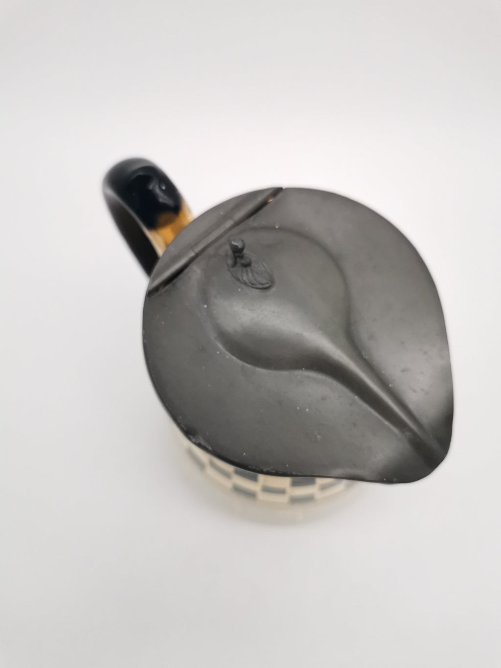 Black Gold Chequered Art Deco Milk/Cream Jug Pitcher, Lingard, Webster & Co.