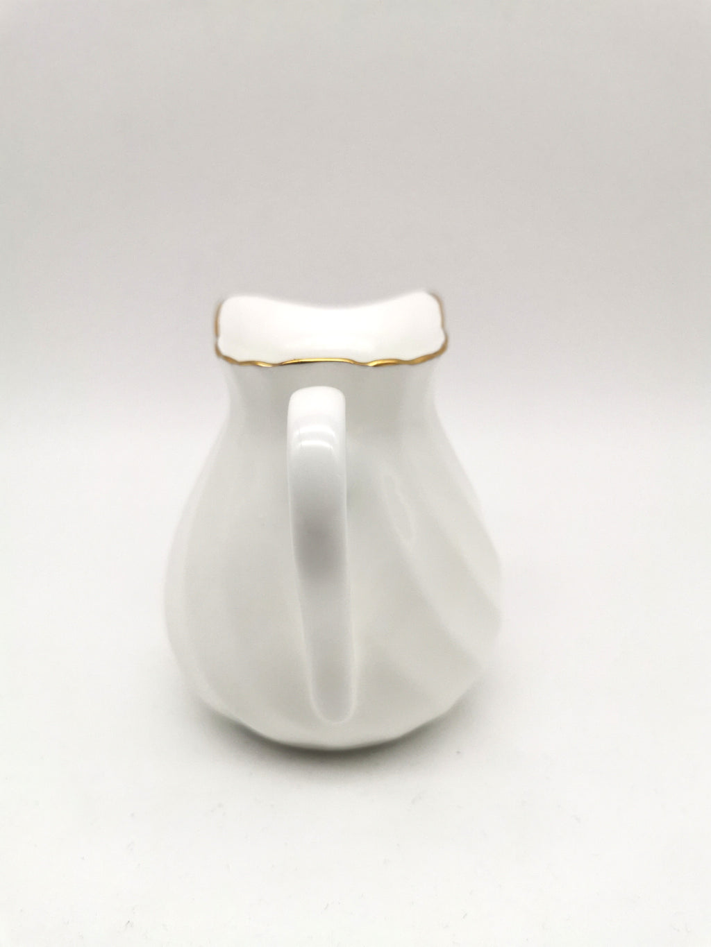 Wedgwood "Gold Chelsea" Bone China Milk Jug – Vintage Spiral Fluted Creamer Pitcher