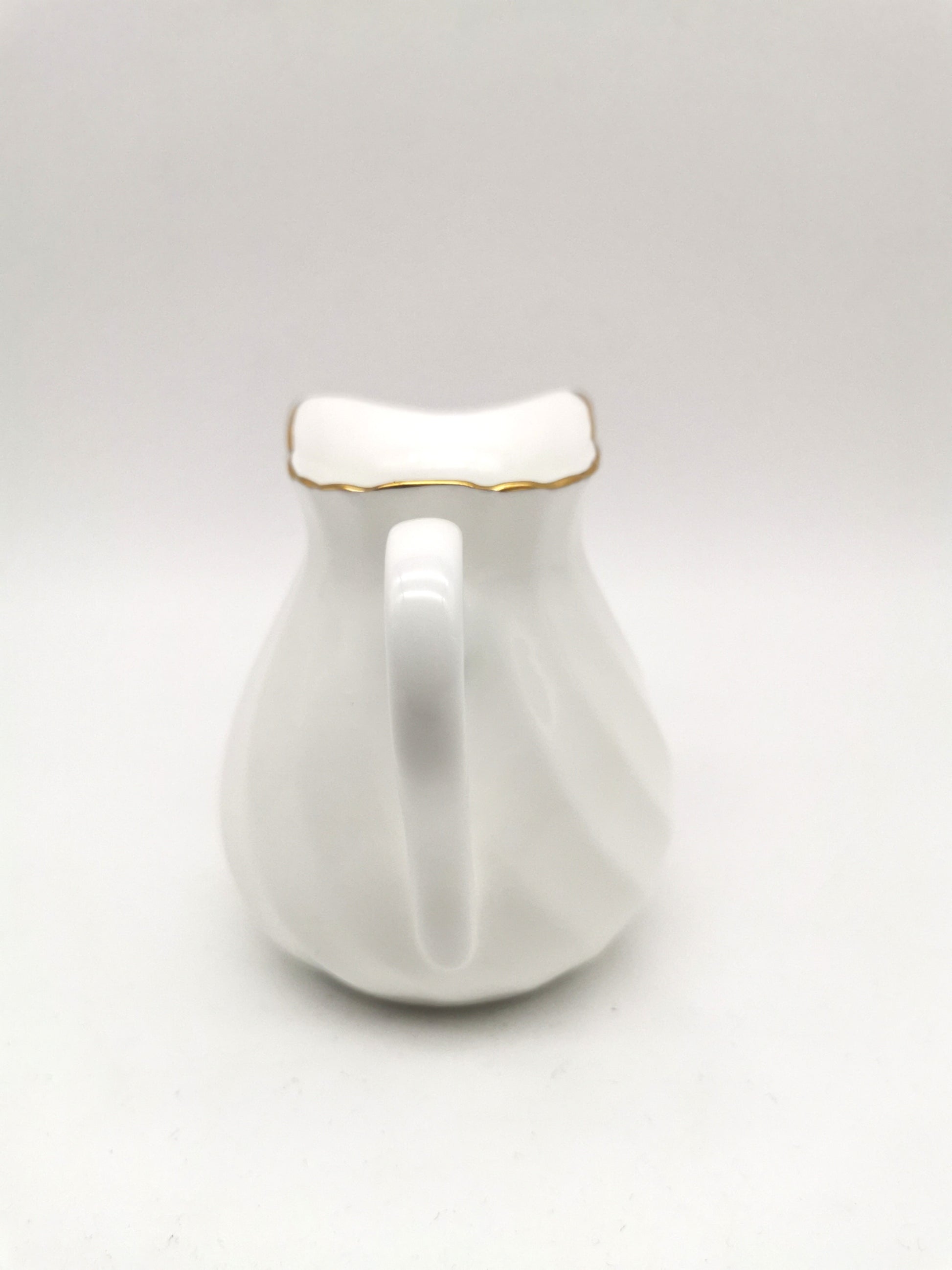 Wedgwood "Gold Chelsea" Bone China Milk Jug – Vintage Spiral Fluted Creamer Pitcher