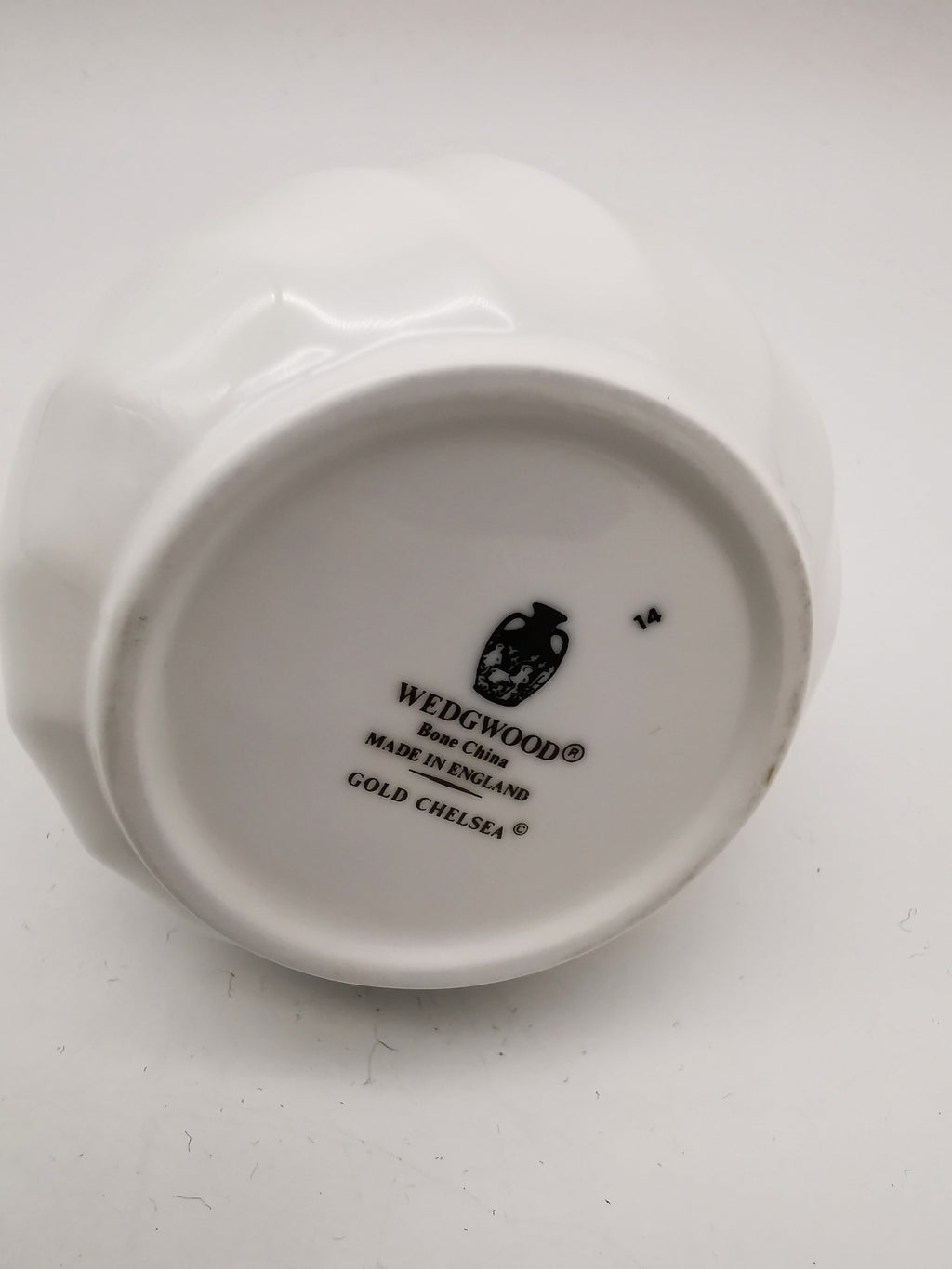 Wedgwood "Gold Chelsea" Bone China Milk Jug – Vintage Spiral Fluted Creamer Pitcher