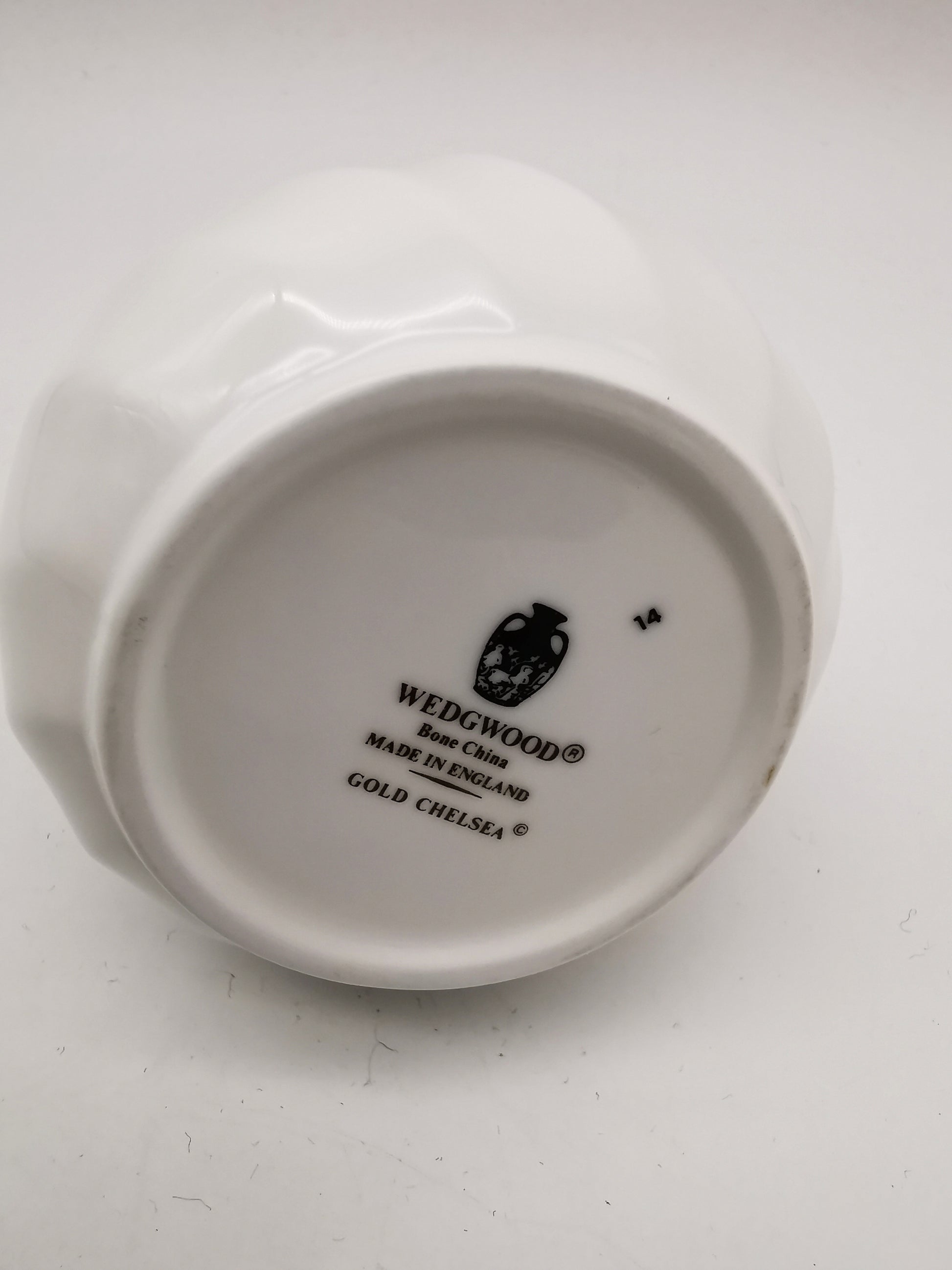 Wedgwood "Gold Chelsea" Bone China Milk Jug – Vintage Spiral Fluted Creamer Pitcher