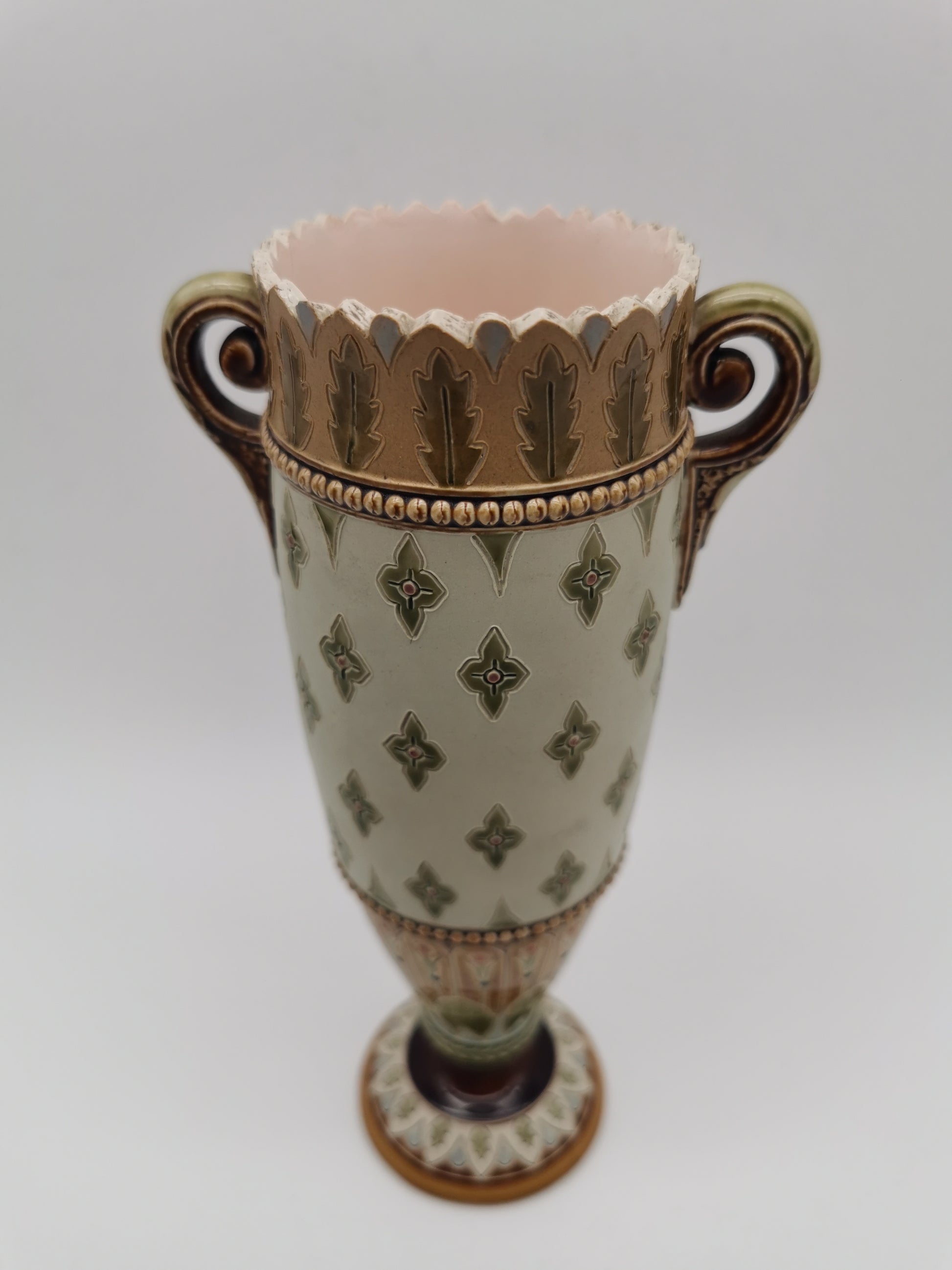 Antique Mettlach Villeroy & Boch Stoneware Vase - Model 1719