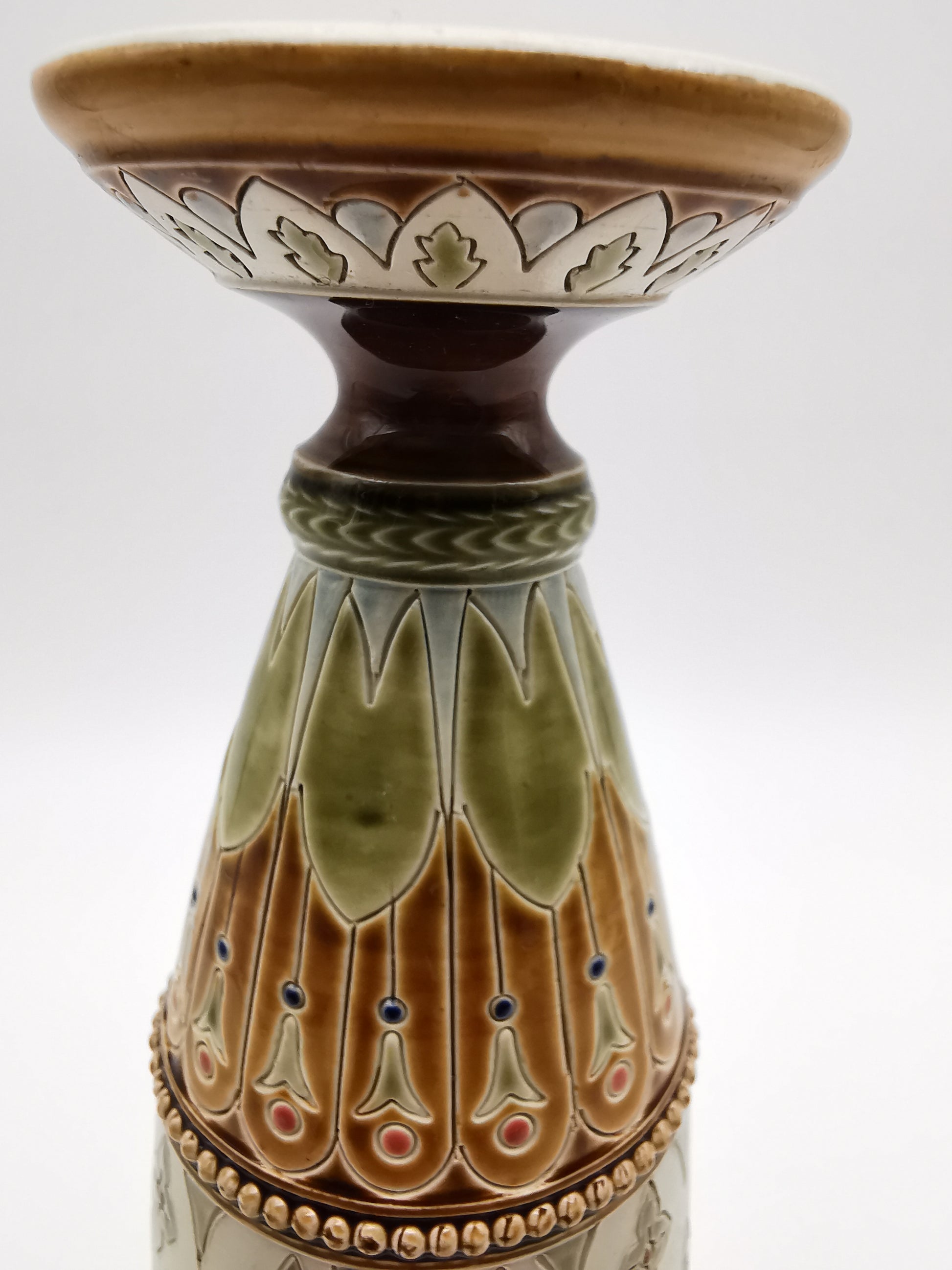 Antique Mettlach Villeroy & Boch Stoneware Vase - Model 1719