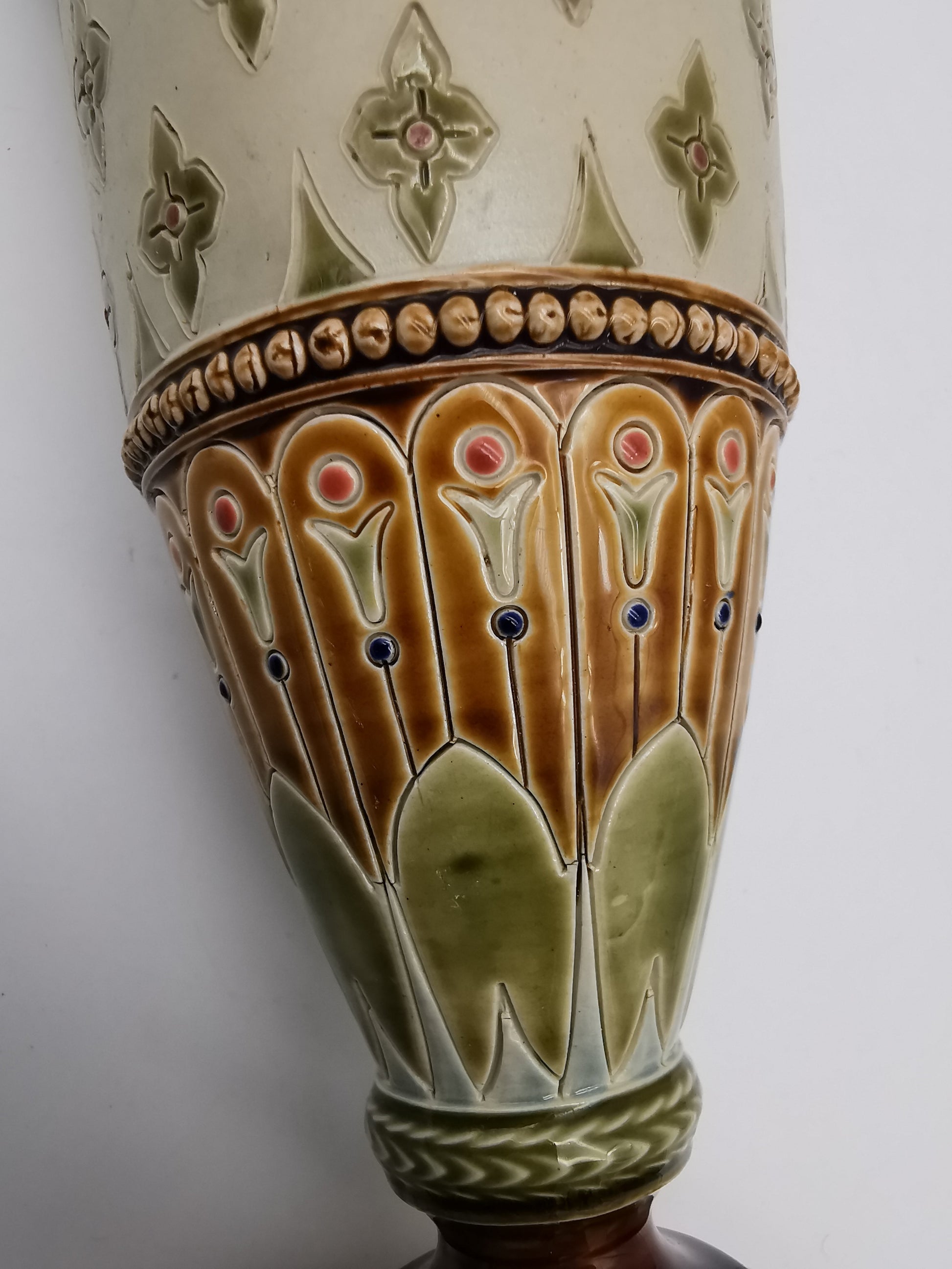 Antique Mettlach Villeroy & Boch Stoneware Vase - Model 1719