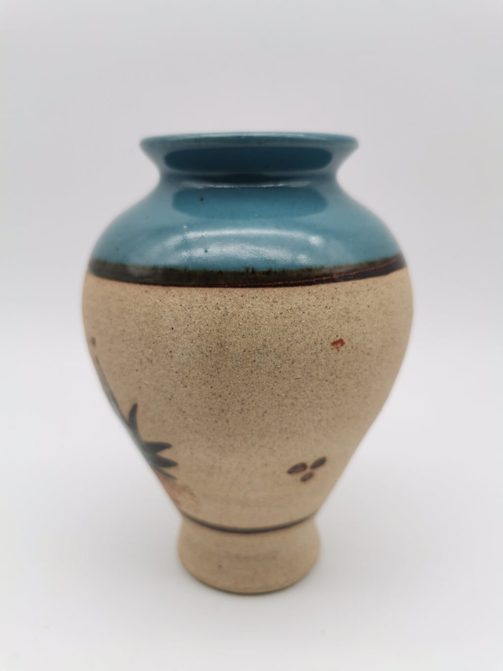 Vintage Signed JC Tonala Mexican Folk Art Vase - Desert Scene