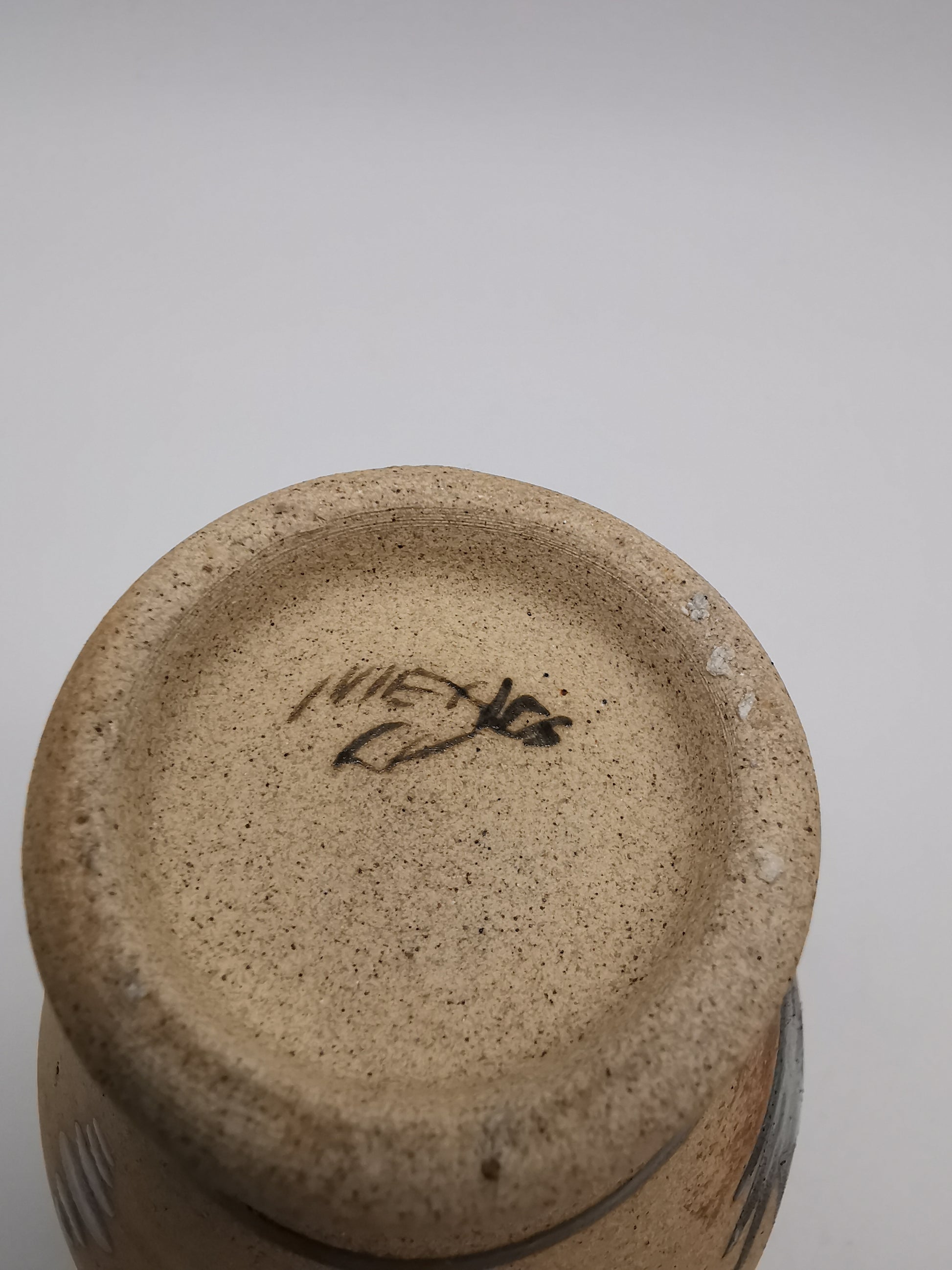 Vintage Signed JC Tonala Mexican Folk Art Vase - Desert Scene