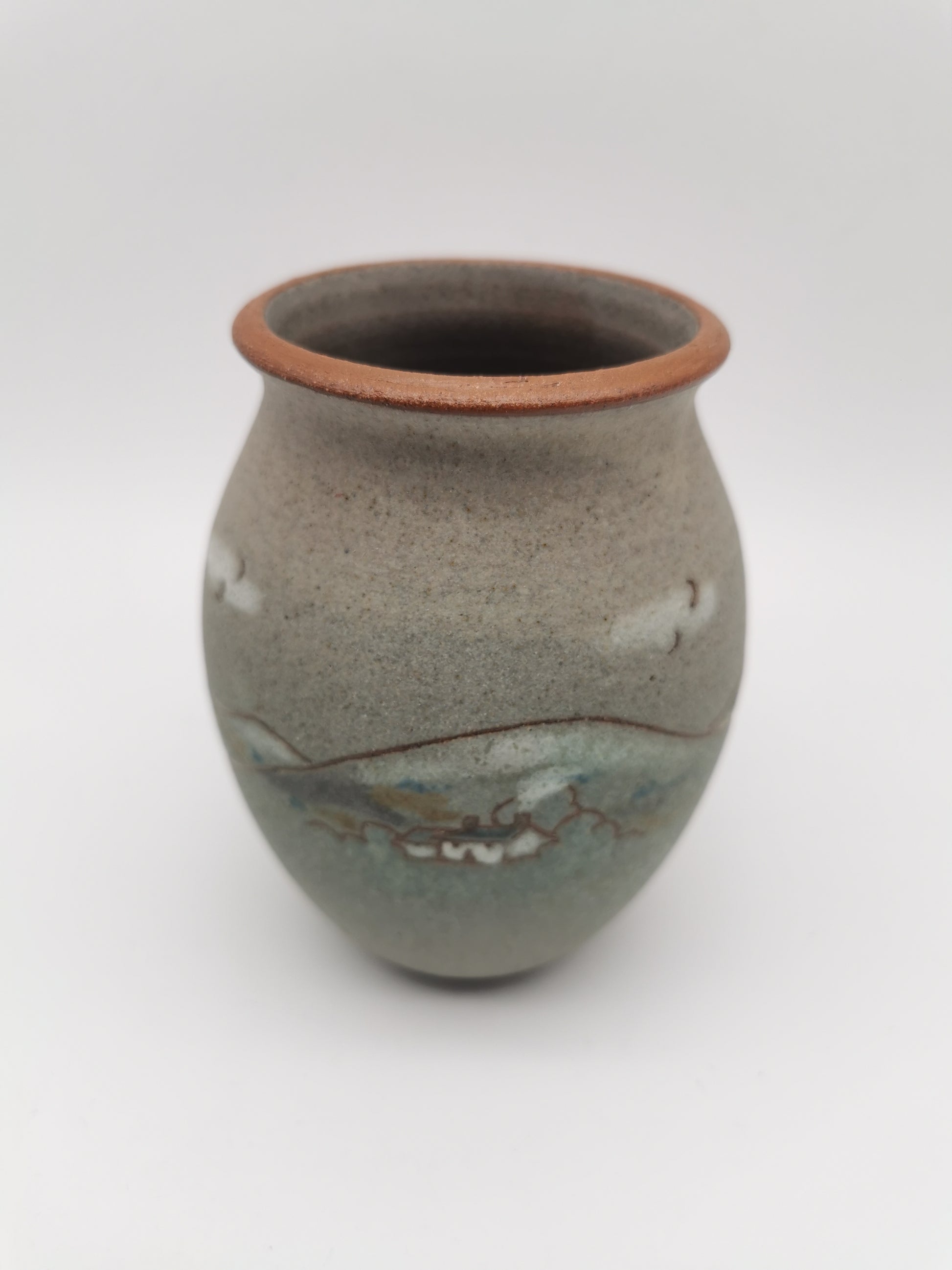 Signed Vintage Dave Wallbridge Corris Pottery Welsh Landscape Vase