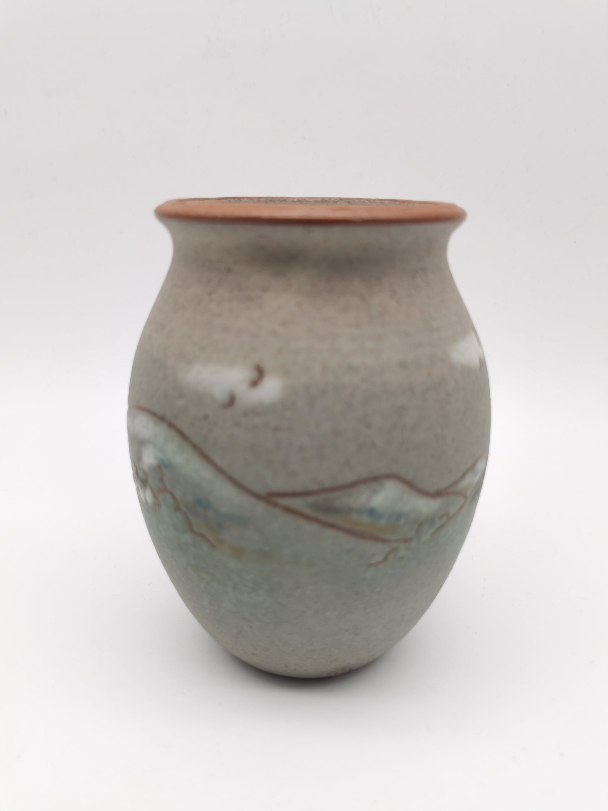 Signed Vintage Dave Wallbridge Corris Pottery Welsh Landscape Vase