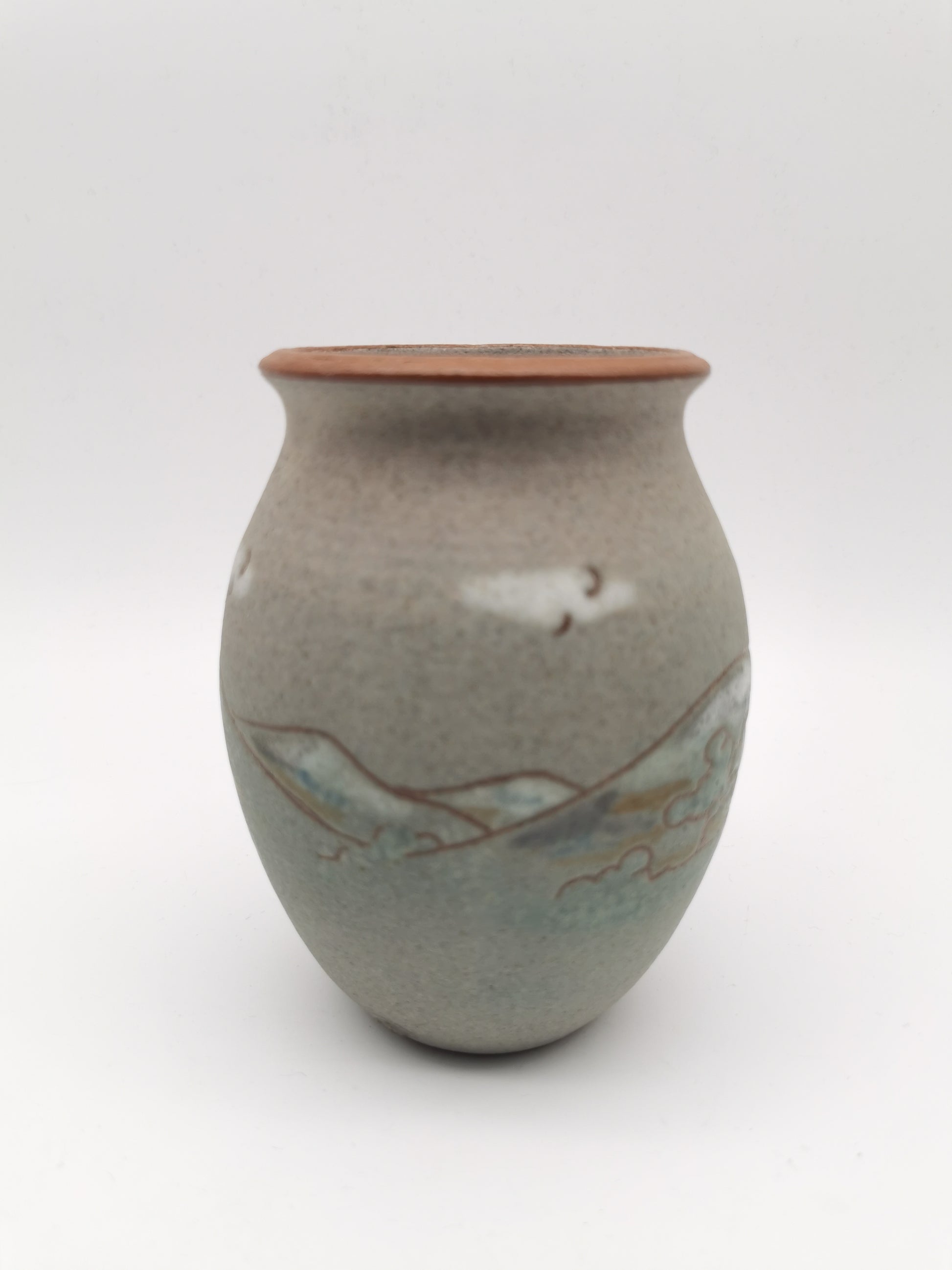 Signed Vintage Dave Wallbridge Corris Pottery Welsh Landscape Vase