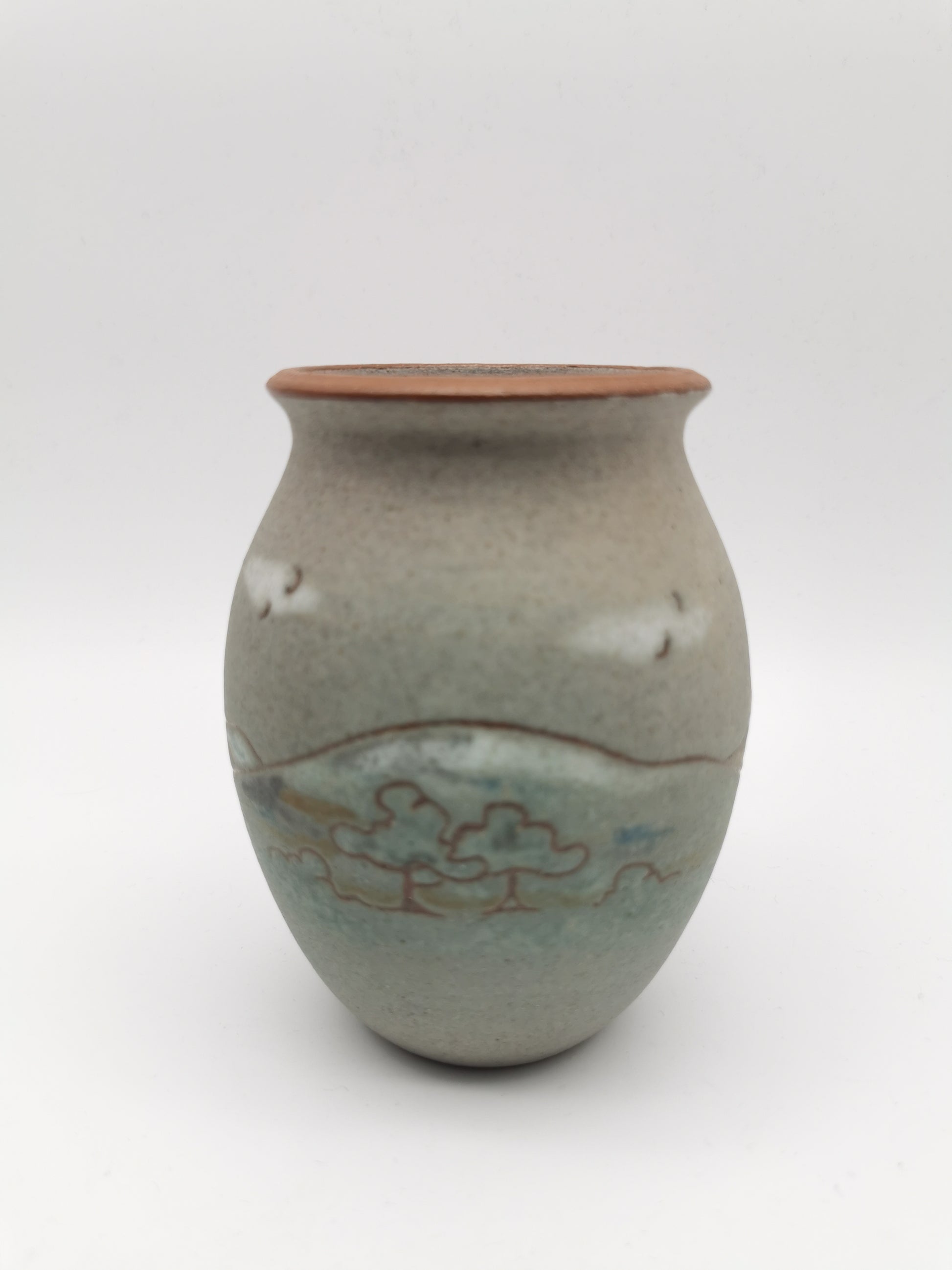 Signed Vintage Dave Wallbridge Corris Pottery Welsh Landscape Vase