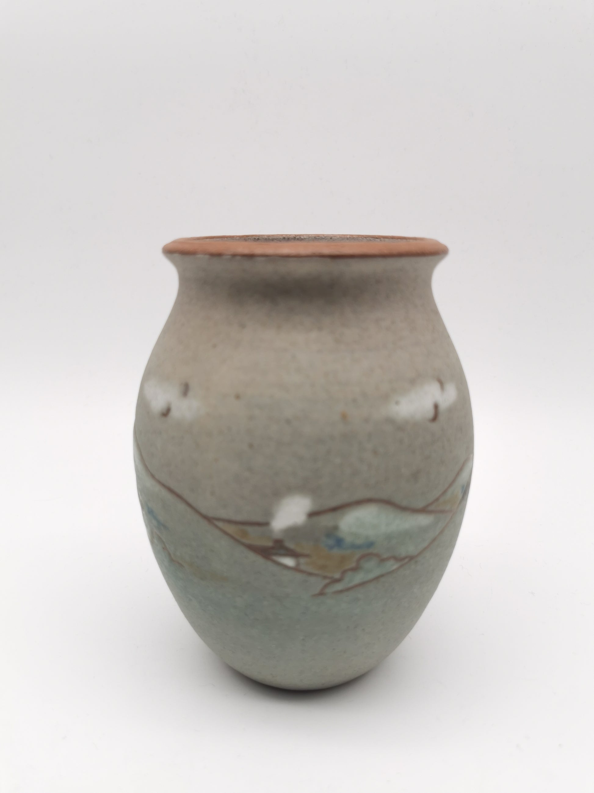Signed Vintage Dave Wallbridge Corris Pottery Welsh Landscape Vase