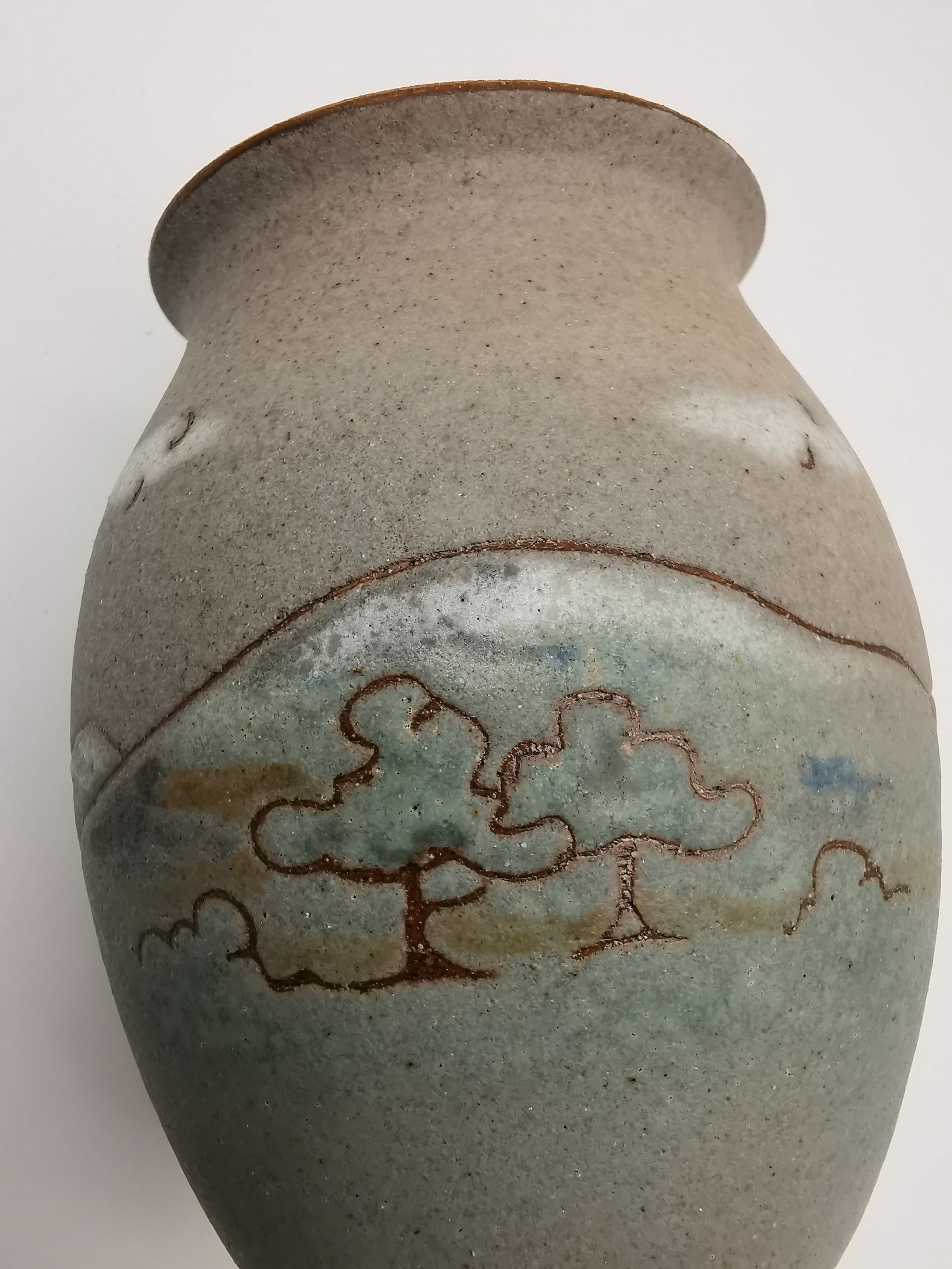 Signed Vintage Dave Wallbridge Corris Pottery Welsh Landscape Vase