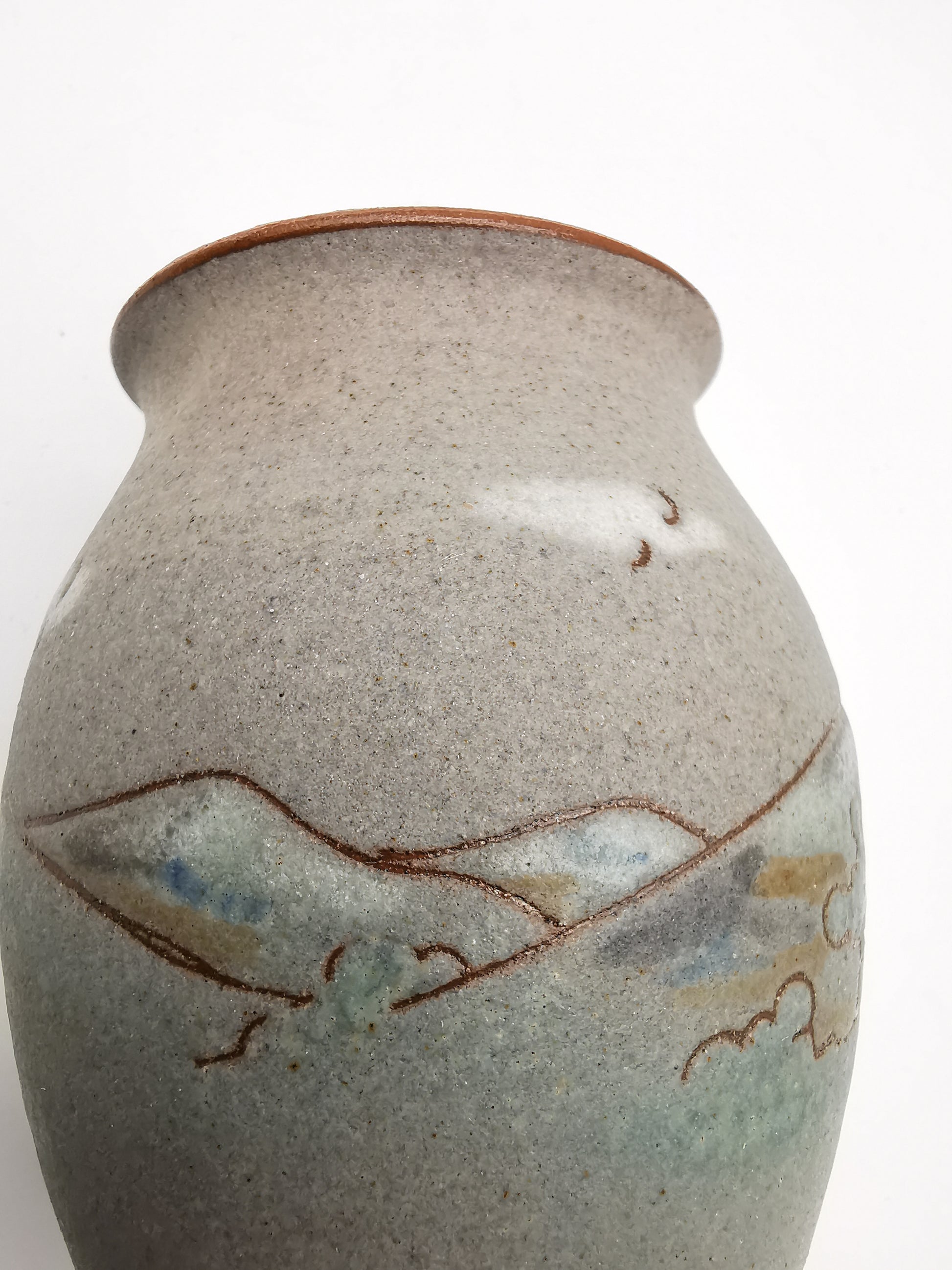 Signed Vintage Dave Wallbridge Corris Pottery Welsh Landscape Vase