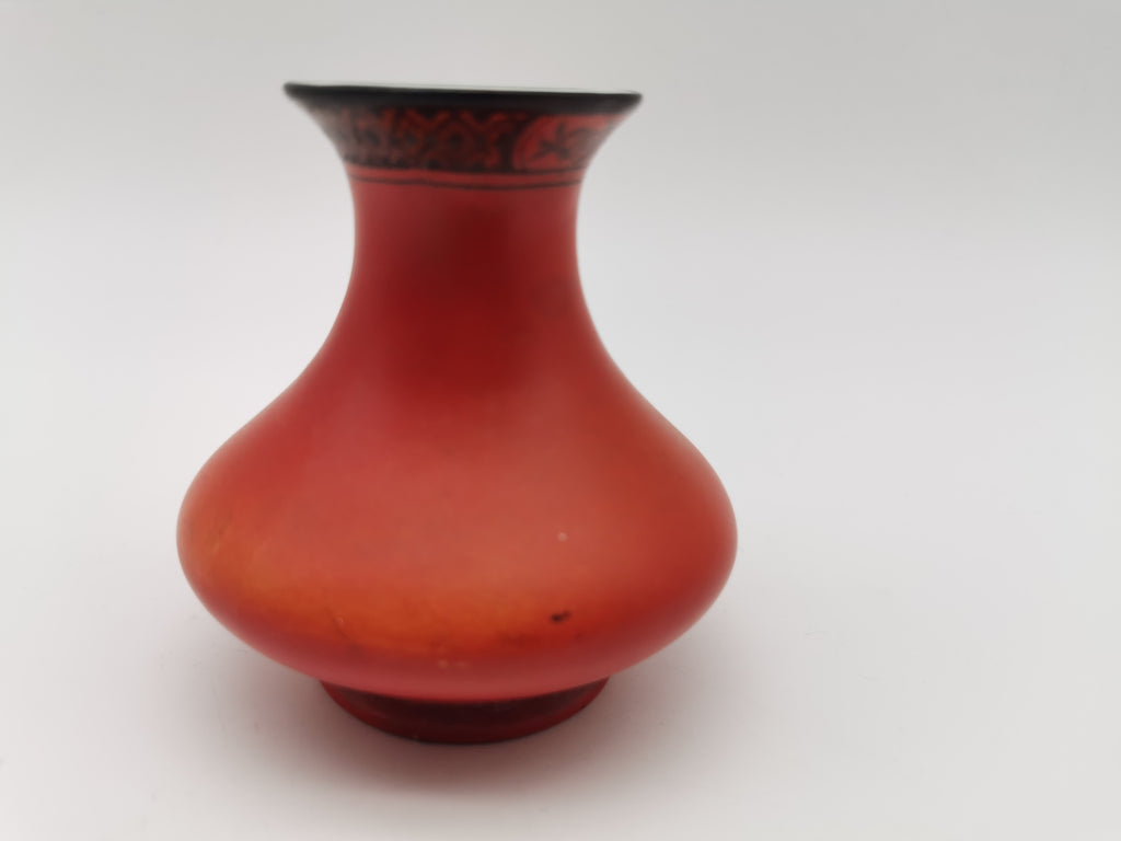 Vintage 1930s Burleigh Ware Art Deco Small Red Bud Vase - Burgess & Leigh