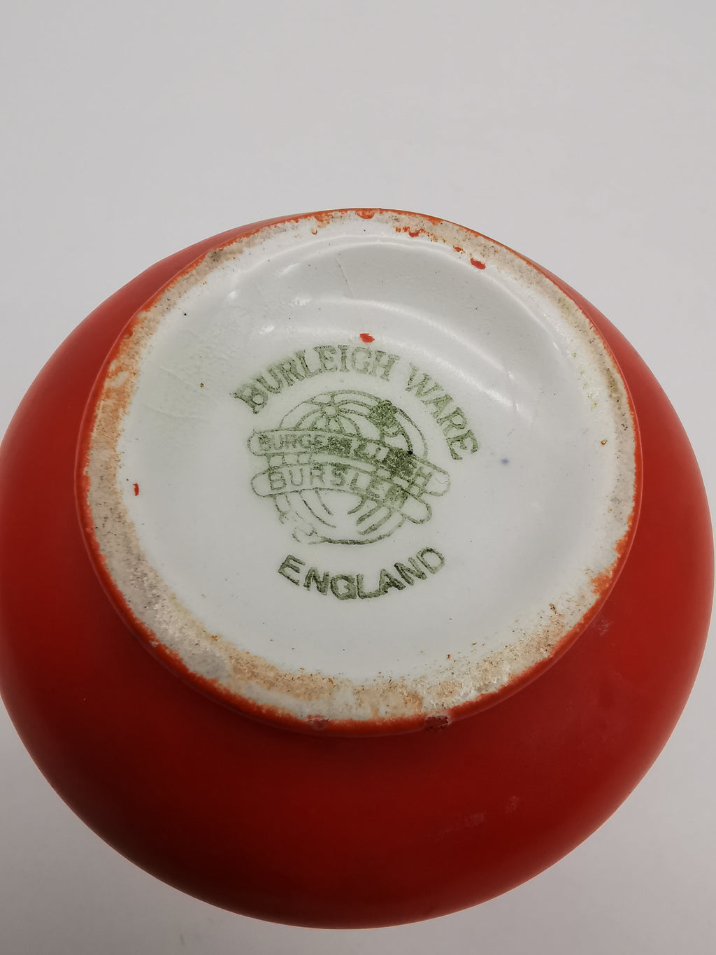 Vintage 1930s Burleigh Ware Art Deco Small Red Bud Vase - Burgess & Leigh