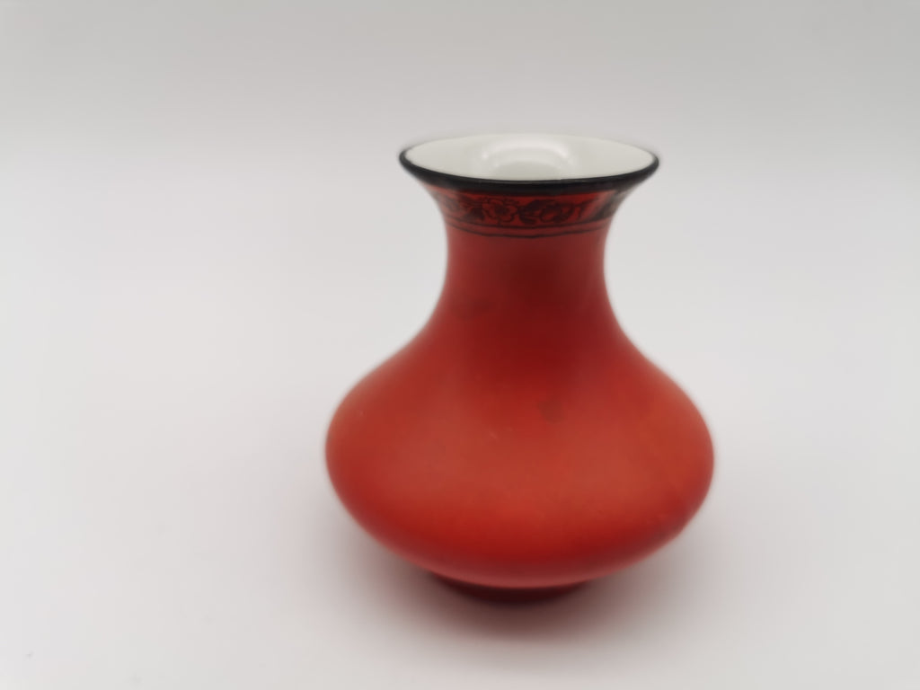 Vintage 1930s Burleigh Ware Art Deco Small Red Bud Vase - Burgess & Leigh