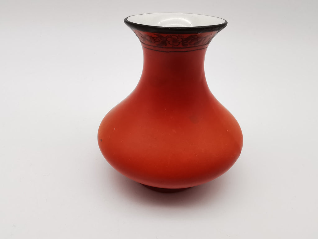 Vintage 1930s Burleigh Ware Art Deco Small Red Bud Vase - Burgess & Leigh
