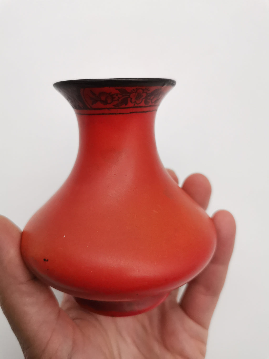 Vintage 1930s Burleigh Ware Art Deco Small Red Bud Vase - Burgess & Leigh