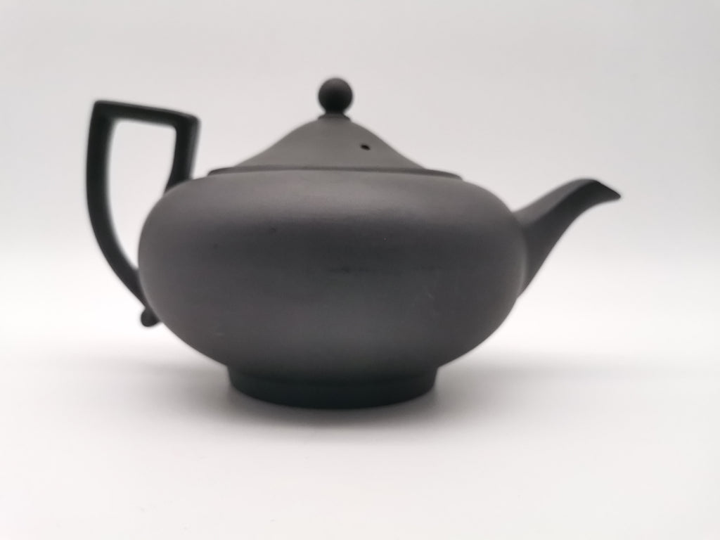 Vintage Wedgwood Black Basalt Teapot -  Matte Black Stoneware