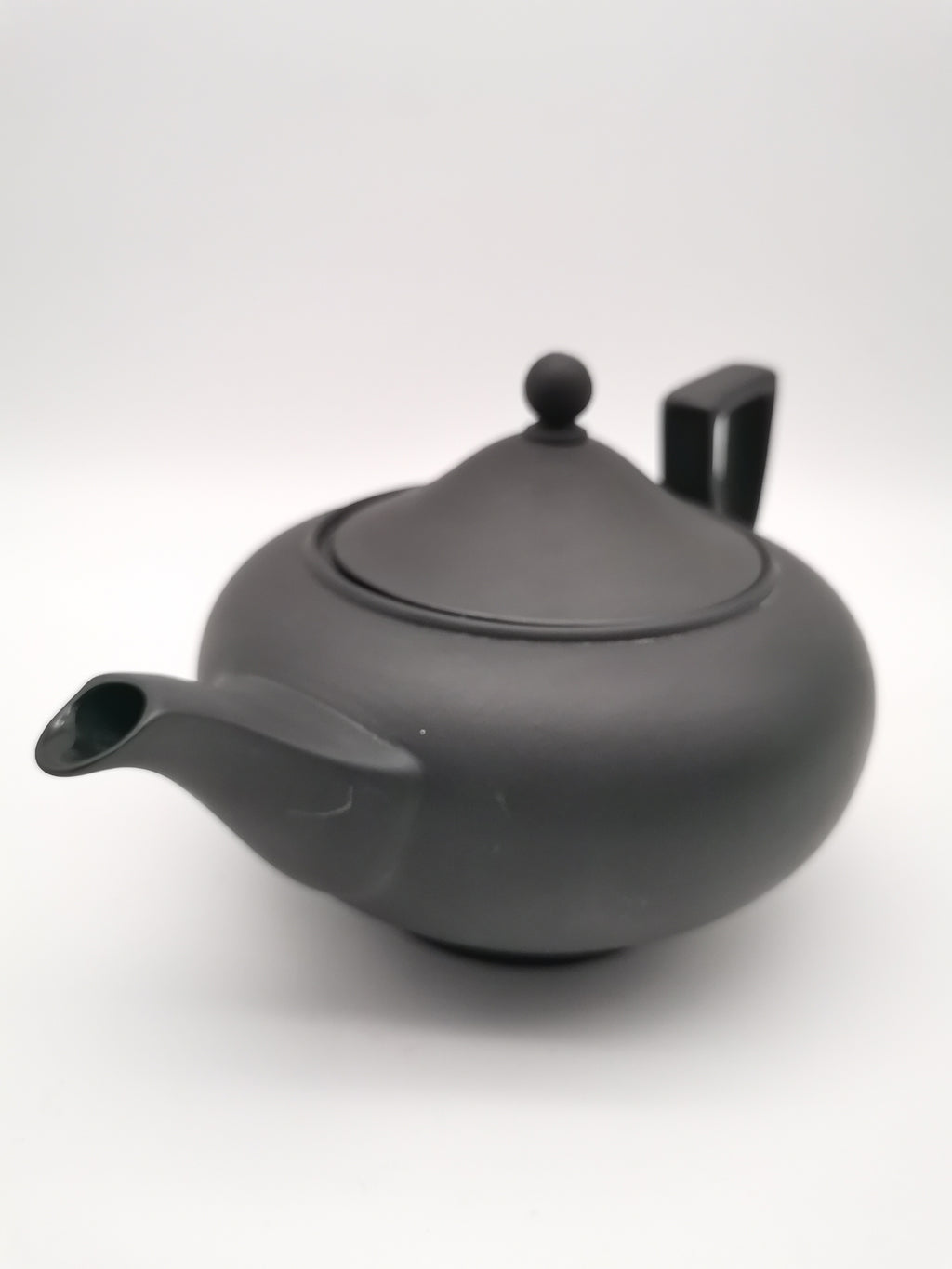 Vintage Wedgwood Black Basalt Teapot -  Matte Black Stoneware