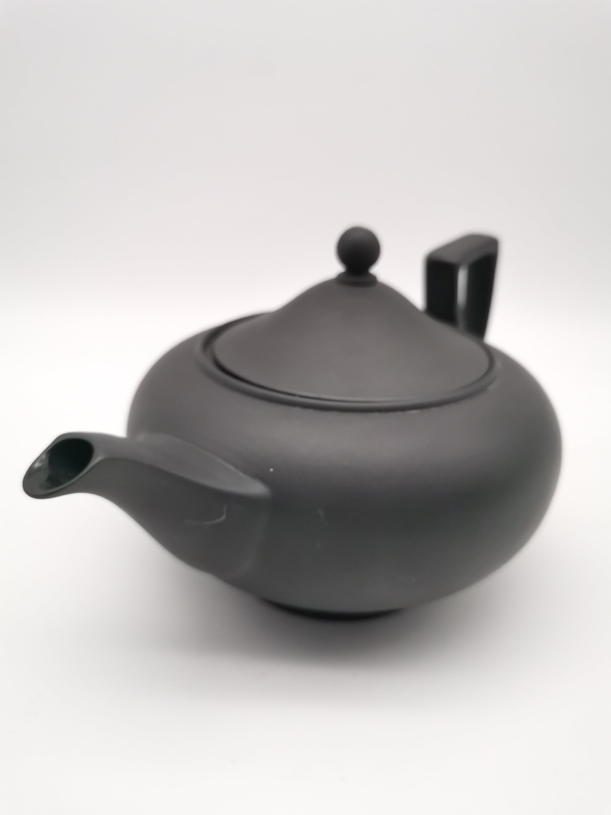Vintage Wedgwood Black Basalt Teapot -  Matte Black Stoneware