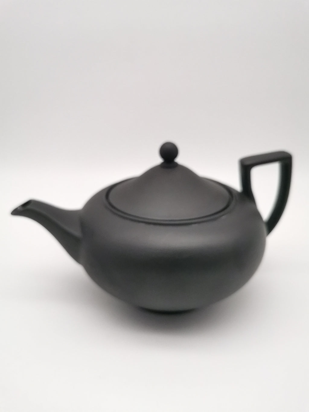 Vintage Wedgwood Black Basalt Teapot -  Matte Black Stoneware