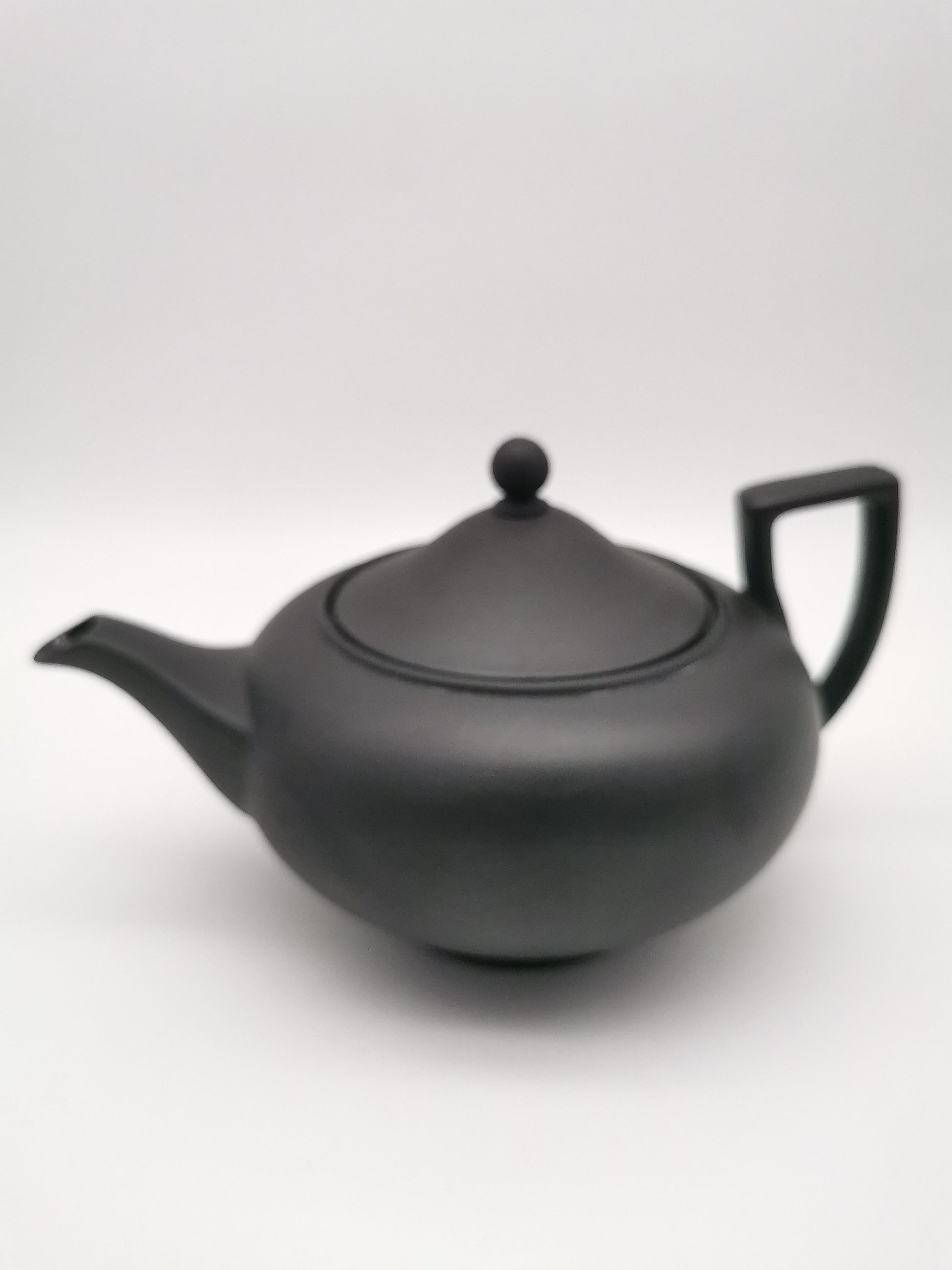 Vintage Wedgwood Black Basalt Teapot -  Matte Black Stoneware