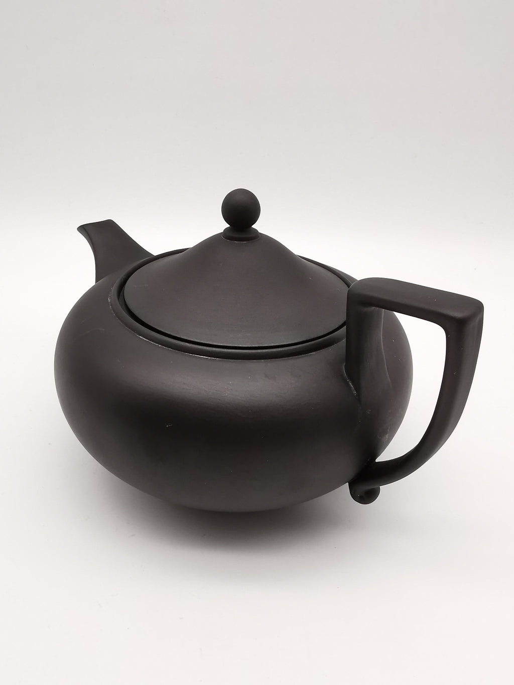 Vintage Wedgwood Black Basalt Teapot -  Matte Black Stoneware