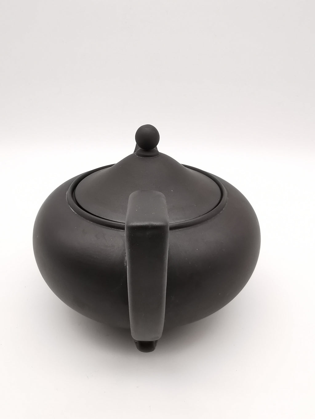 Vintage Wedgwood Black Basalt Teapot -  Matte Black Stoneware