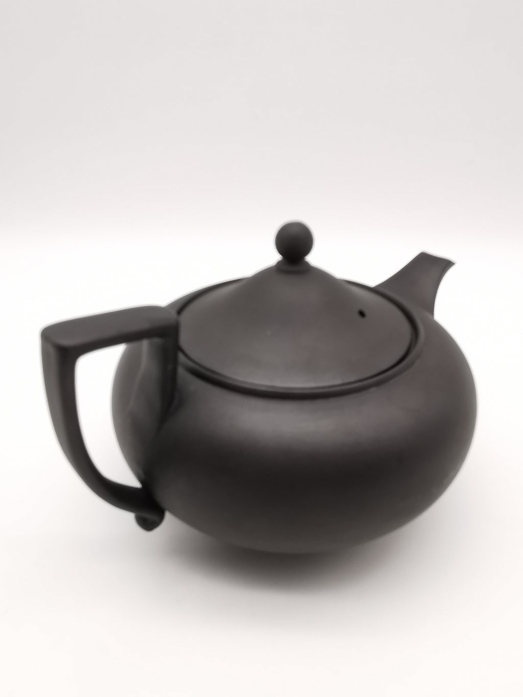 Vintage Wedgwood Black Basalt Teapot -  Matte Black Stoneware