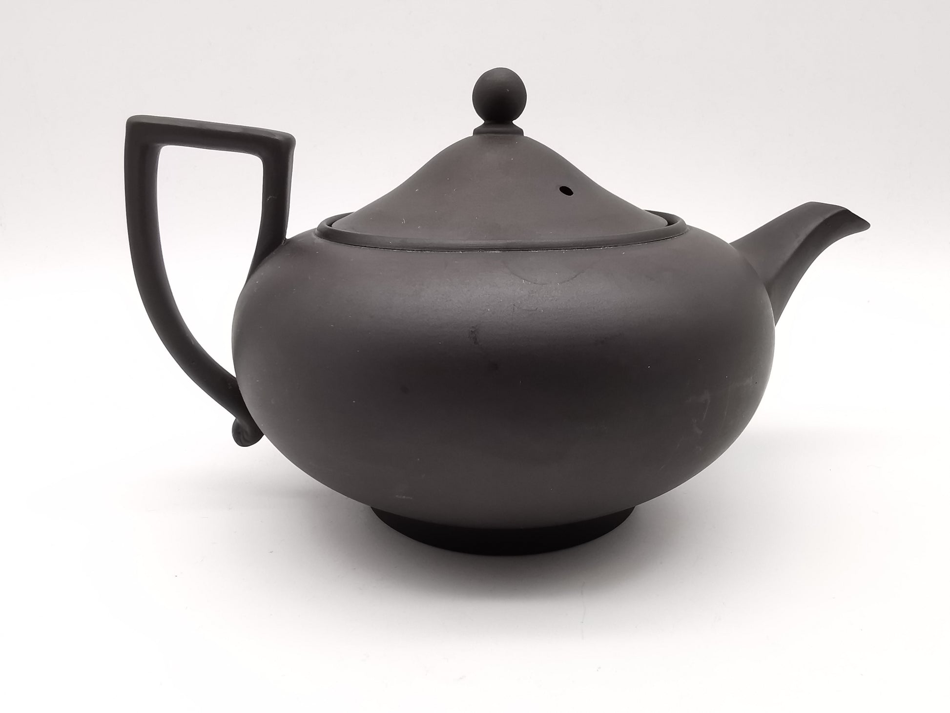 Vintage Wedgwood Black Basalt Teapot -  Matte Black Stoneware